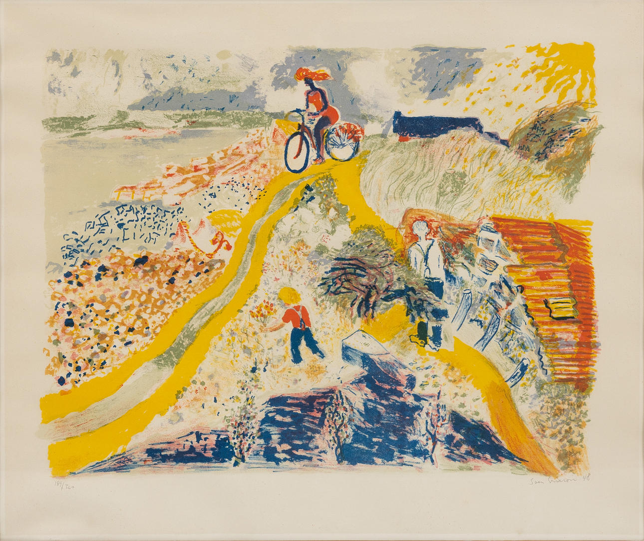 SVEN X:ET ERIXSON. Lithograph in colours, Countryside motif signed, numbered and dated 189/360, -48.