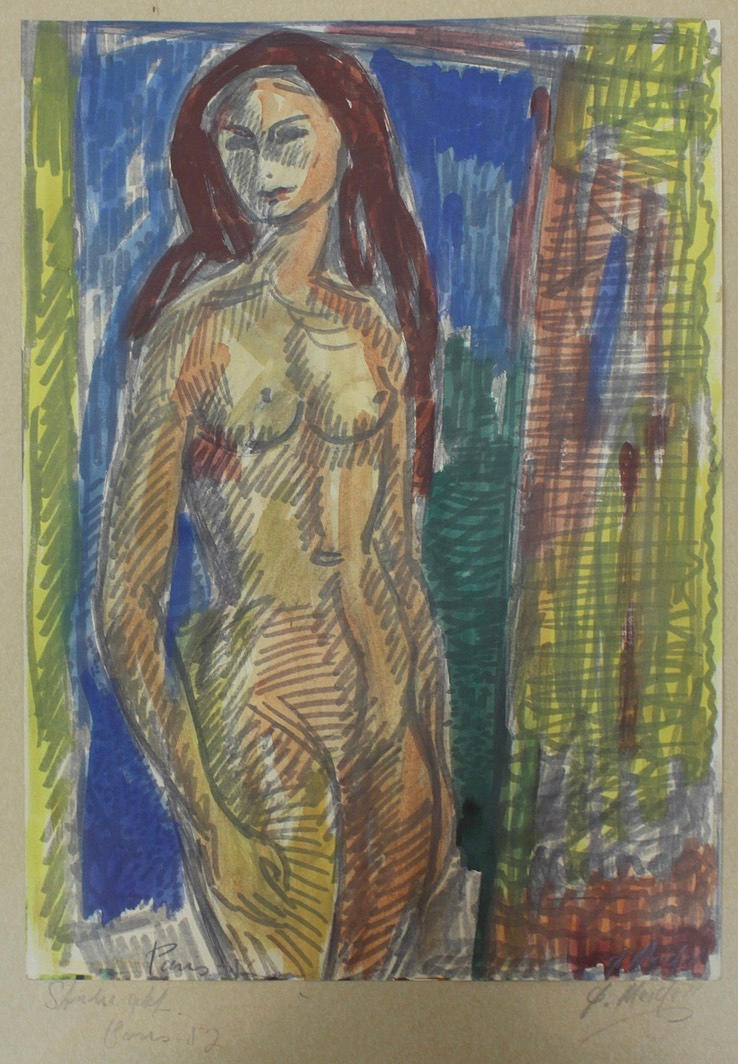 ÖRNULF MEIDELL. Ink drawing on paper, signed, dated.