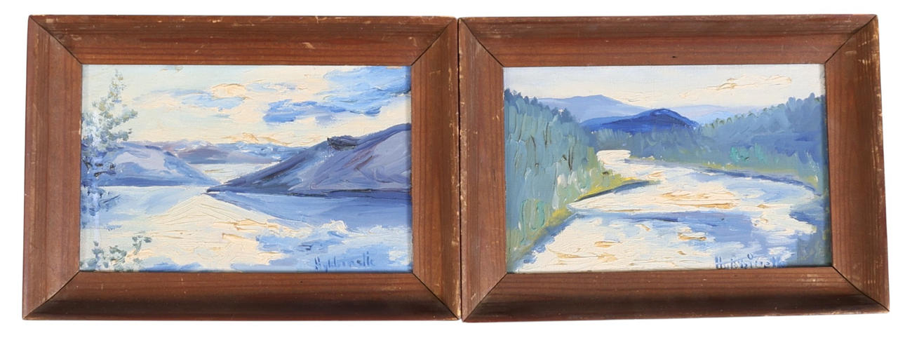 OIDENTIFIERAD KONSTNÄR. oil on canvas, 2 pcs, signed.