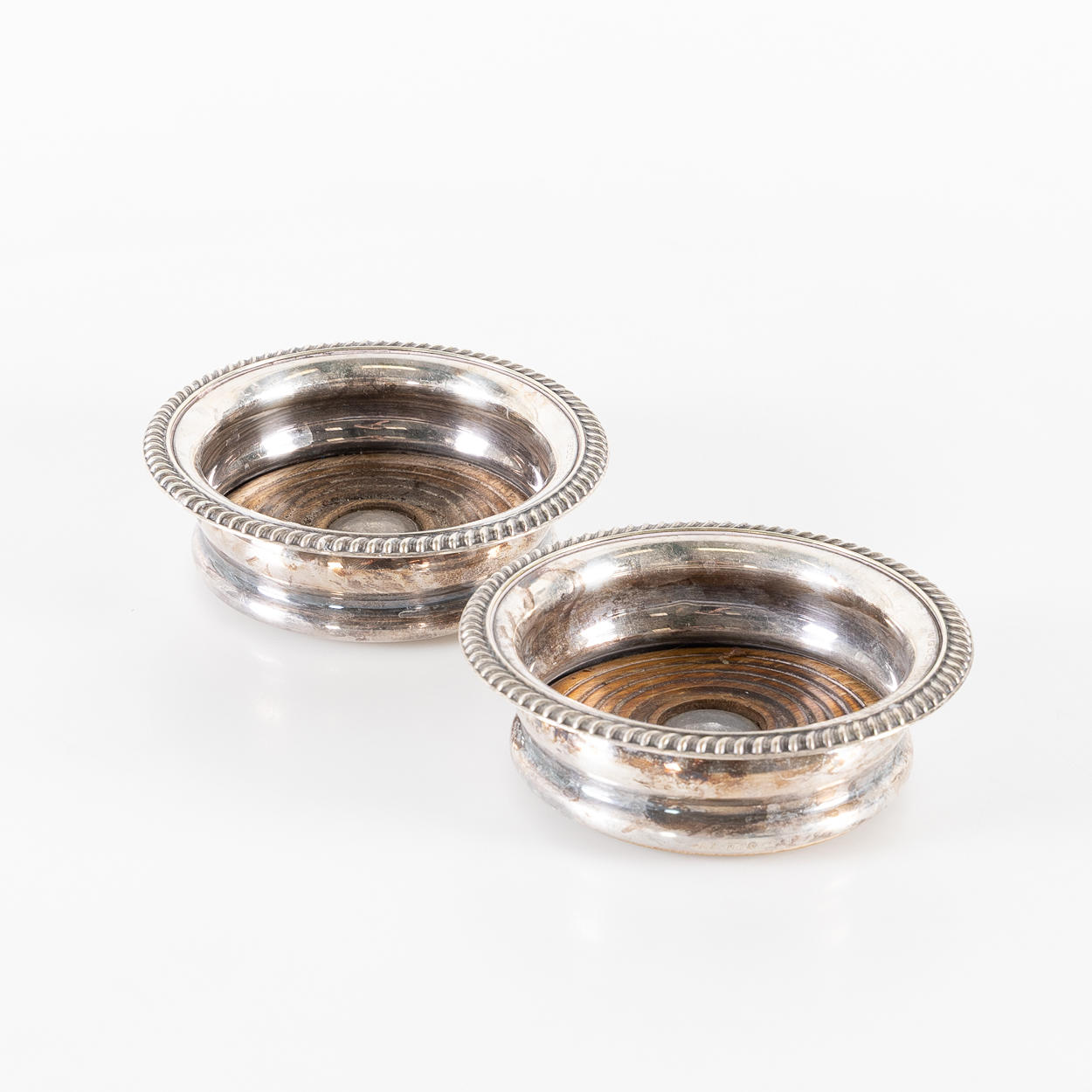 COASTERS, 1 pair, Baker Ellis, England (2).