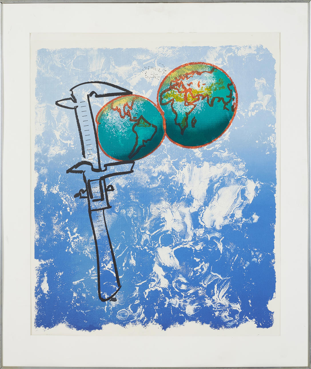 CARL FREDRIK REUTERSWÄRD. Composition with globe, numbered 18/100, signed Reutersvær.