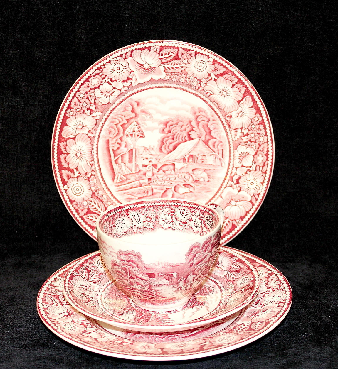 KAFFESERVIS, porslin, 39 delar,W.R.Midwinter LTD "Rural England.