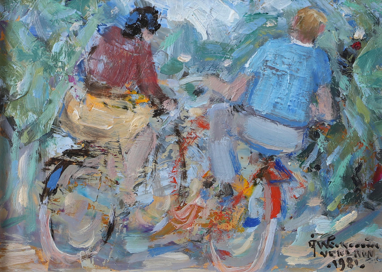 ÅKE WICKSTRÖM. “Sommardag”, oil on panel, signed Å. Wickstrom.