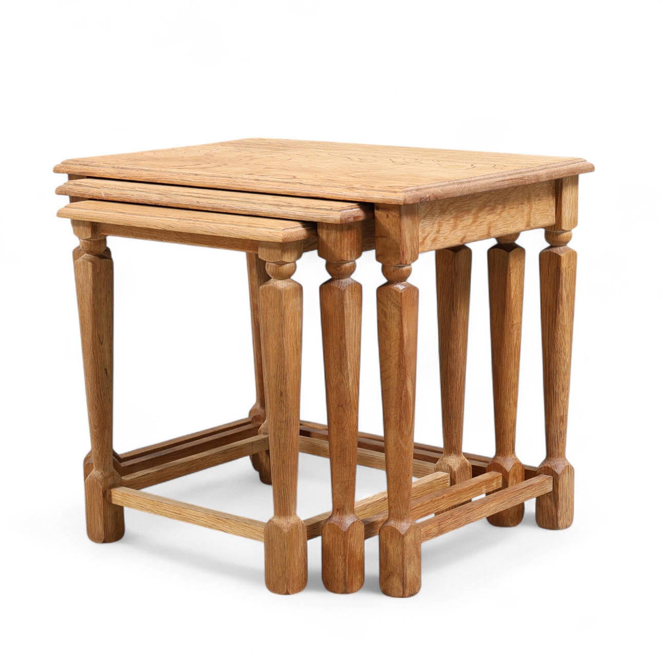 A set table, 3 pieces, oak, 20th century.