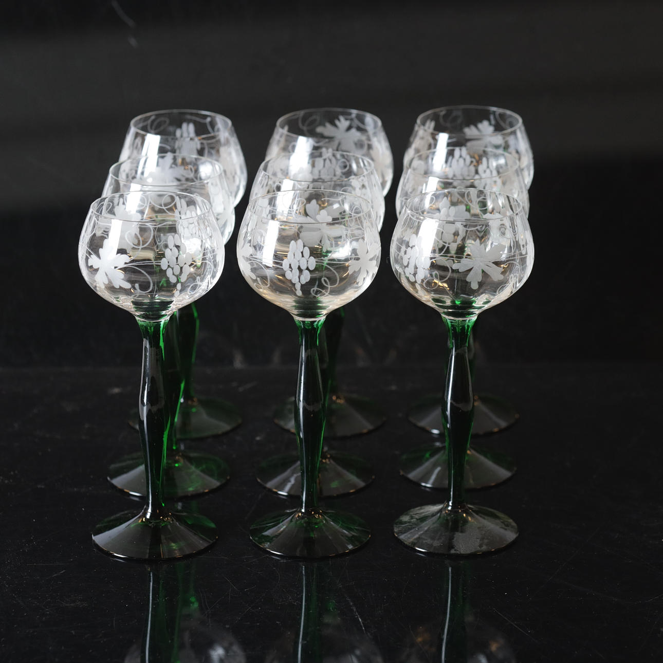 STROPPER, 9 stk. Glas, 20. århundrede.