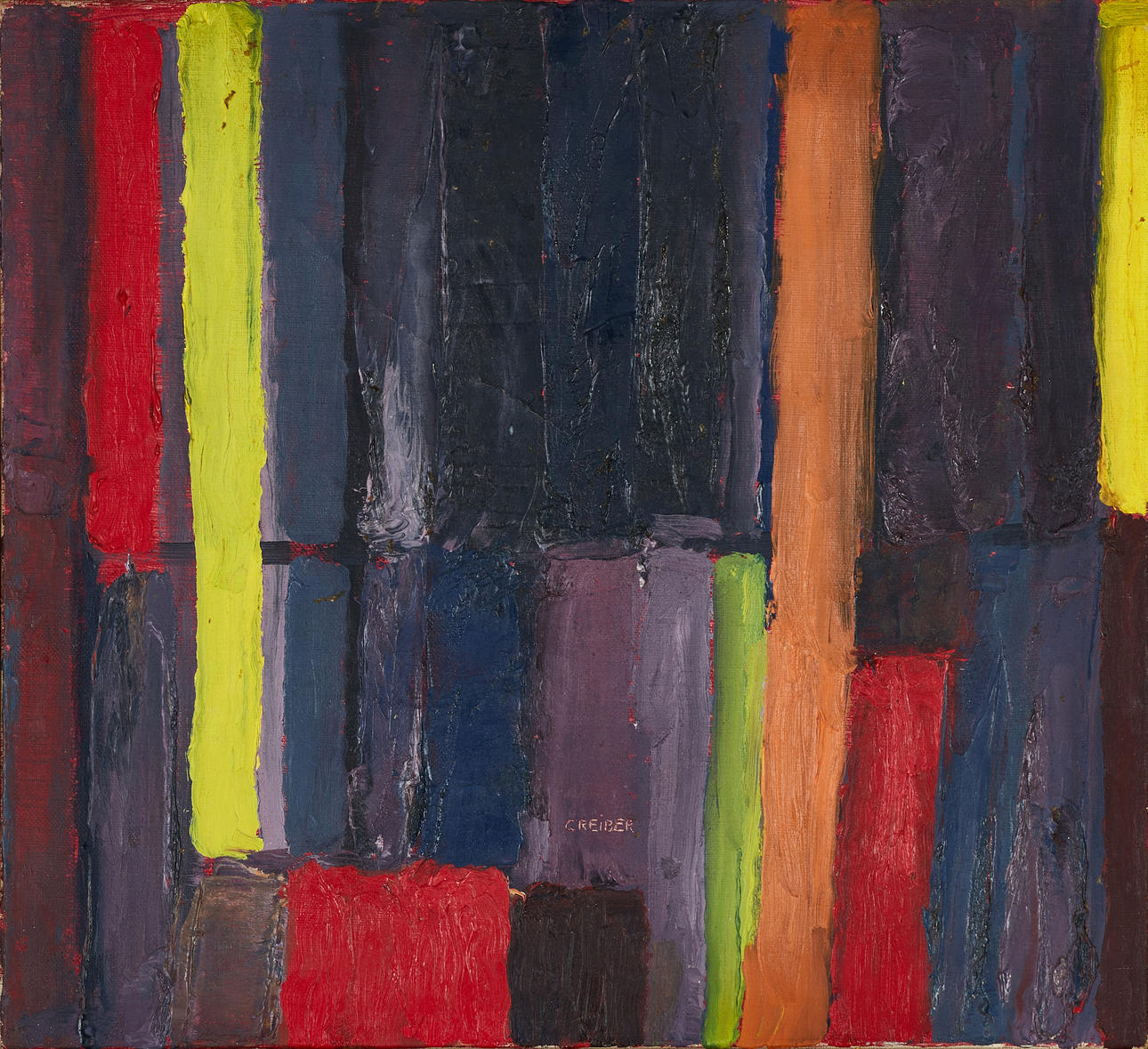 GUNNAR GREIBER (1919-2011), Colour pillar, signed GREIBER, oil on canvas.