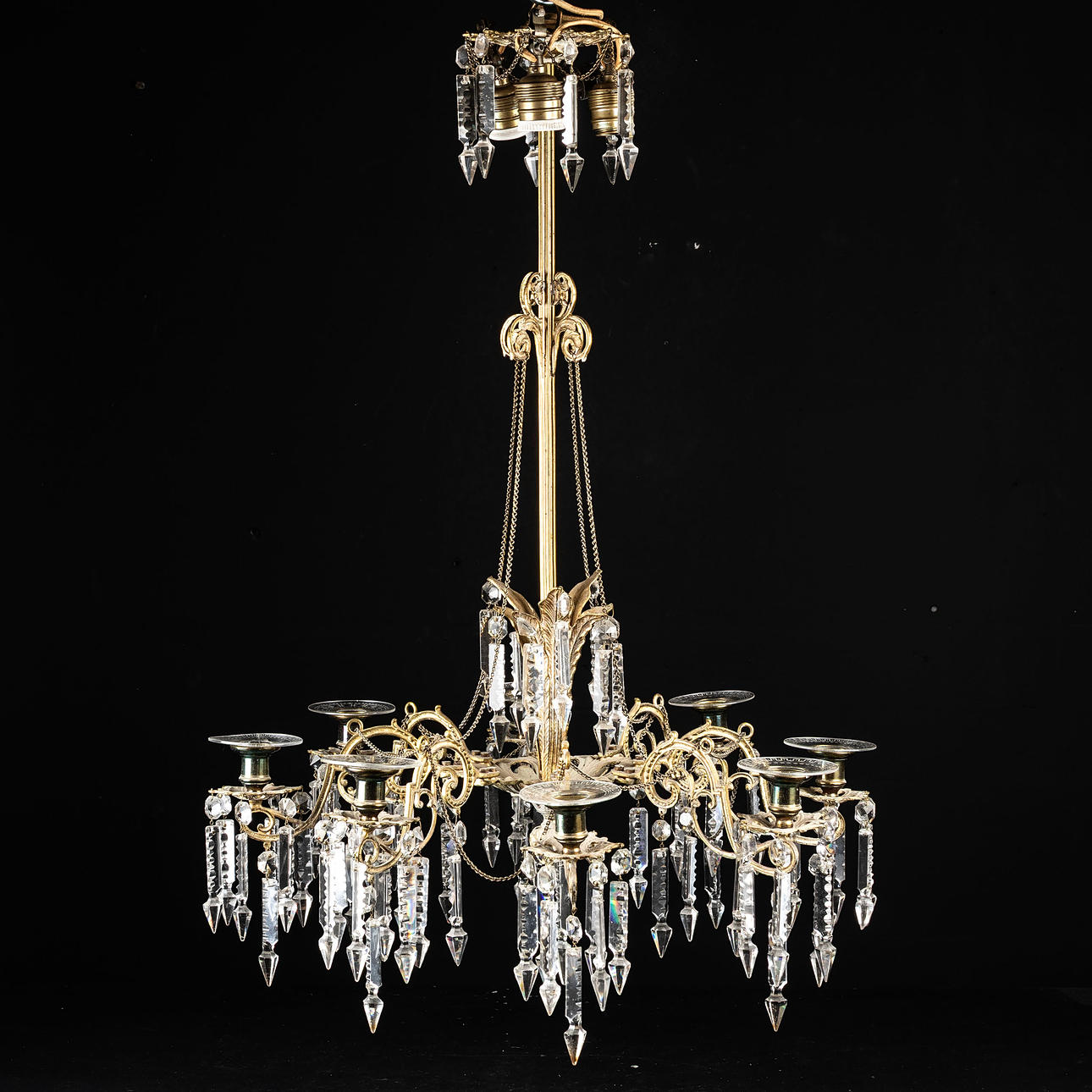 A CHANDELIER, Oscarian, 1800 - numbers.