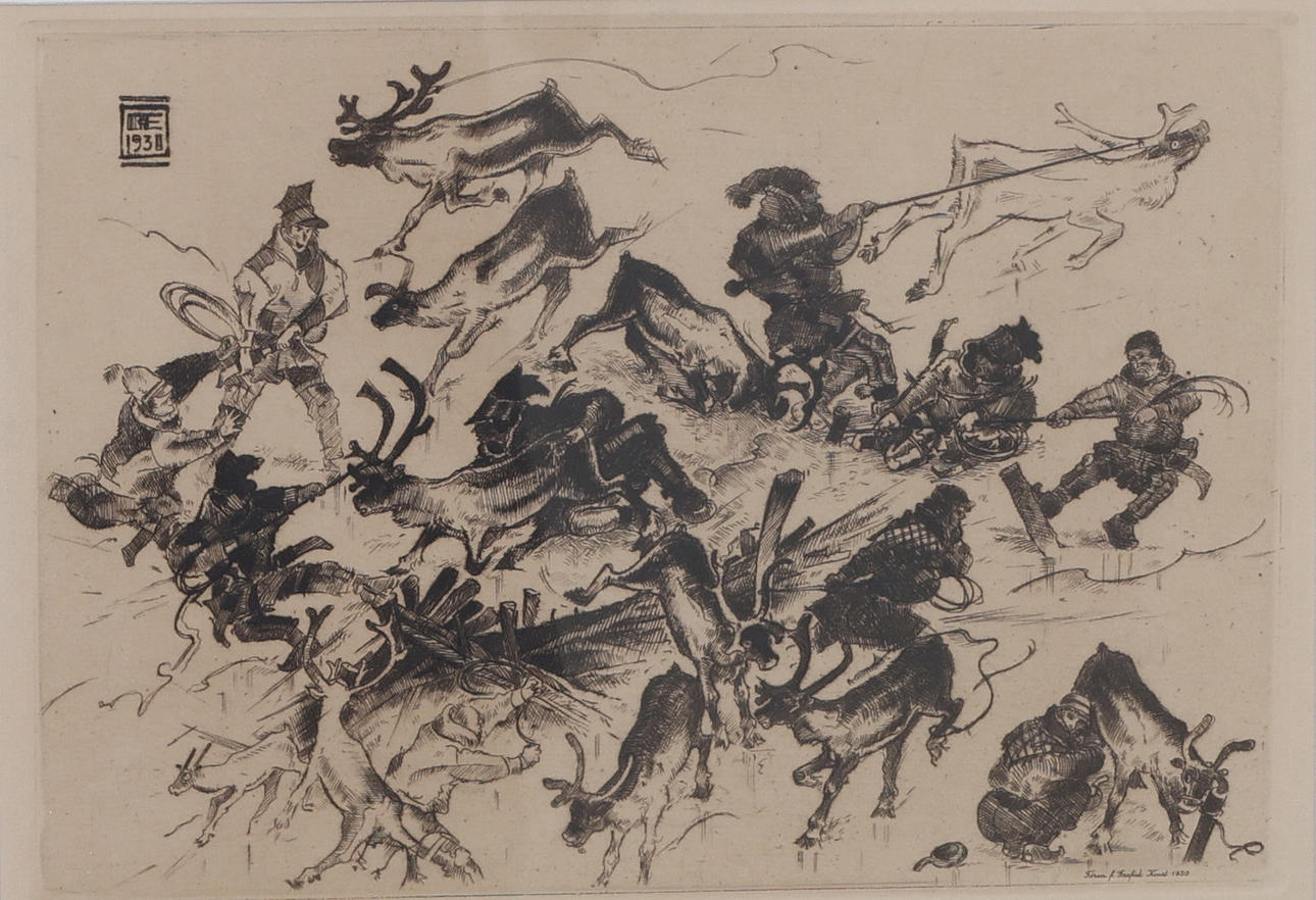 OSSIAN ELGSTRÖM. etching, signed & dated in etching.