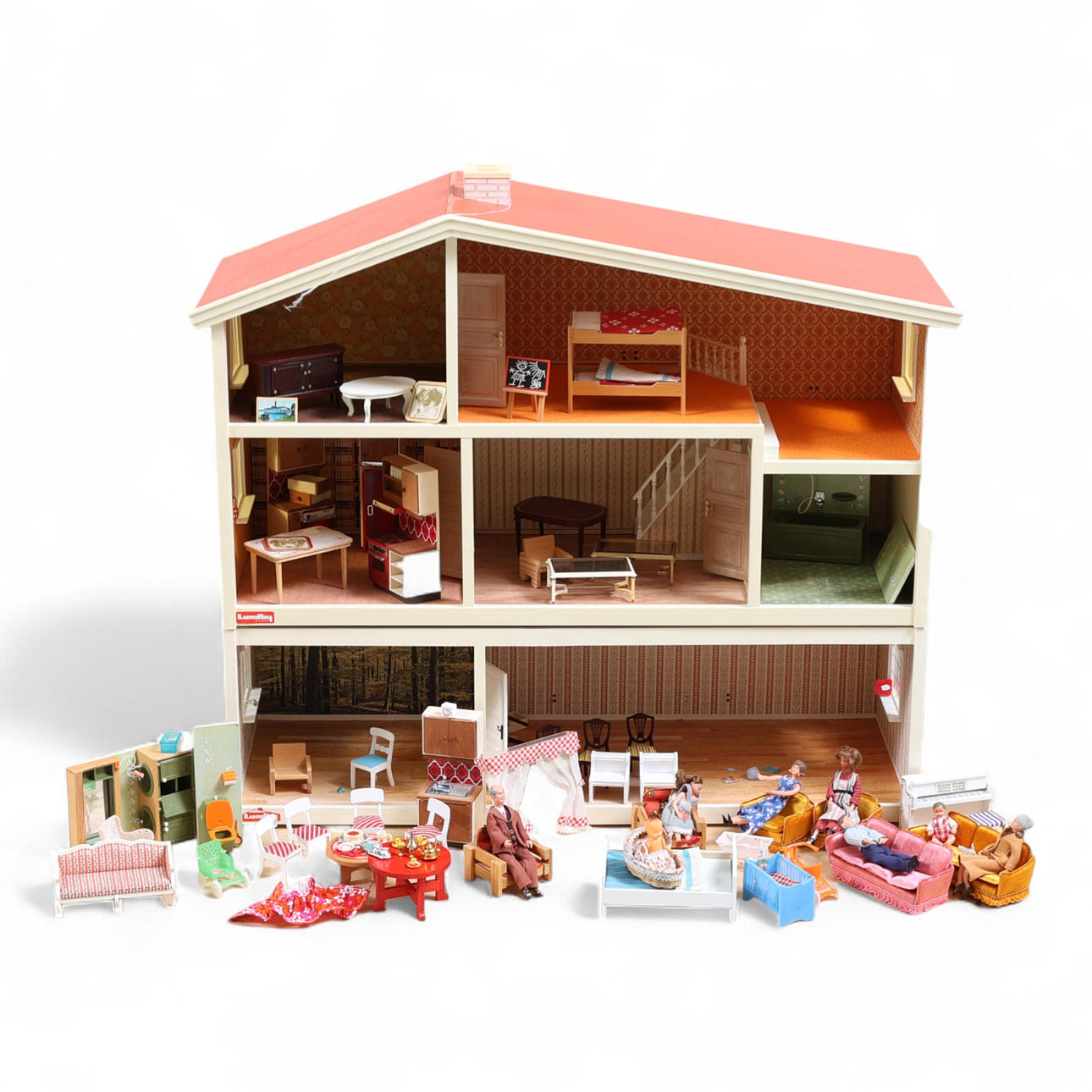 PUPPENHAUS, mit Zubehör, Lundby.