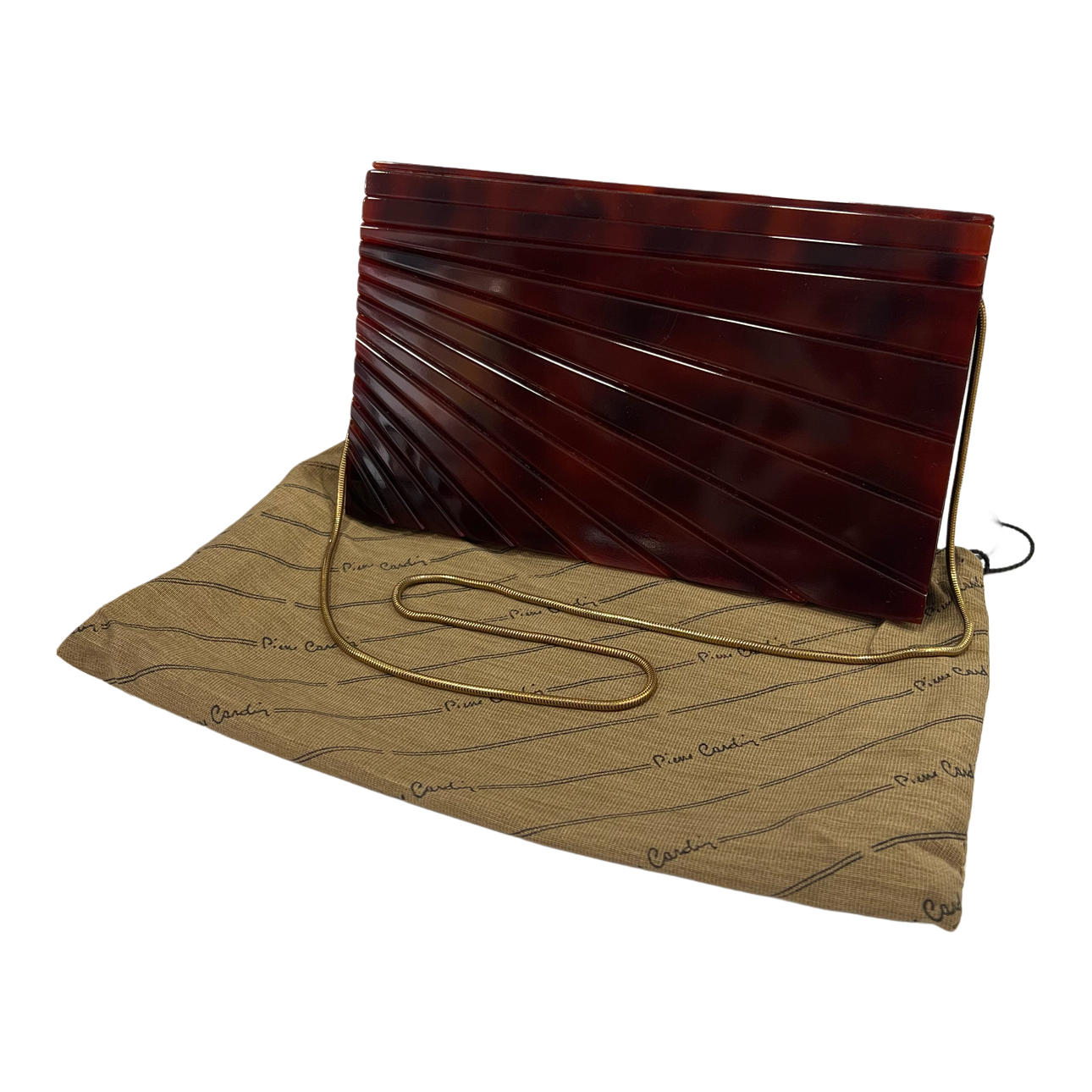 PIERRE CARDIN. Rigid bakelite clutch.