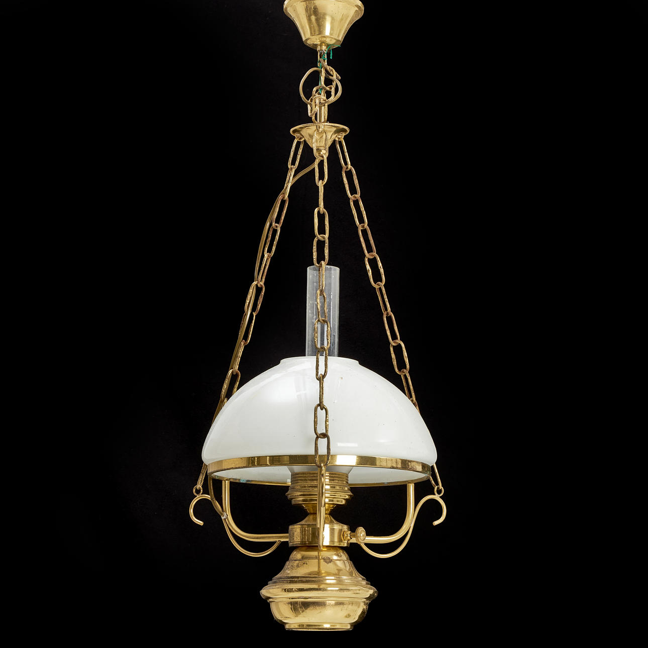 Fotogene Deckenlampe aus Messing, 20. Jahrhundert.