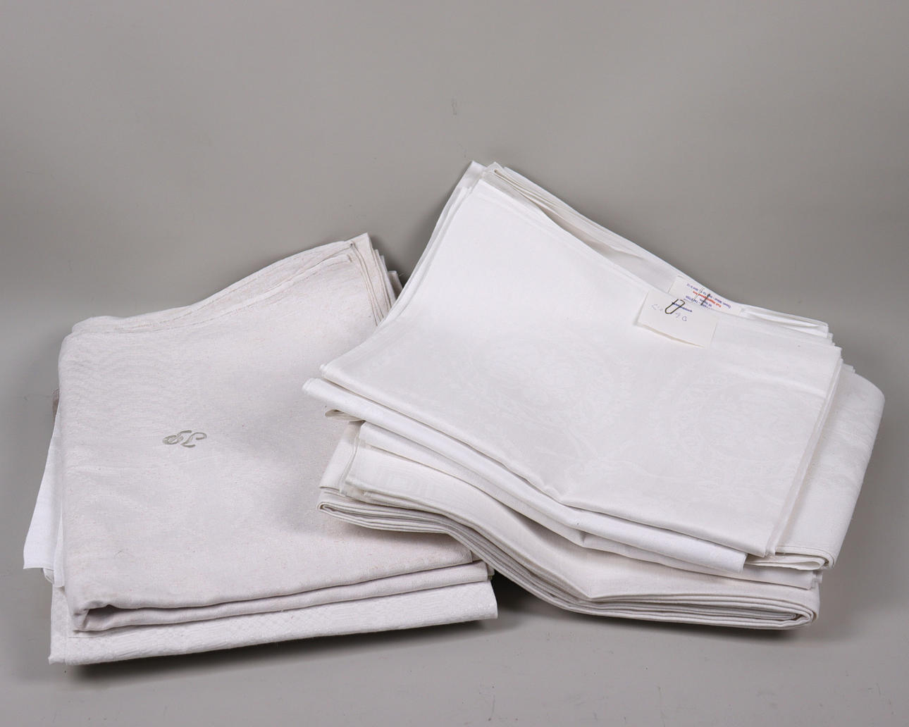 TABLECLOTHS, linen, damask, 11pcs.