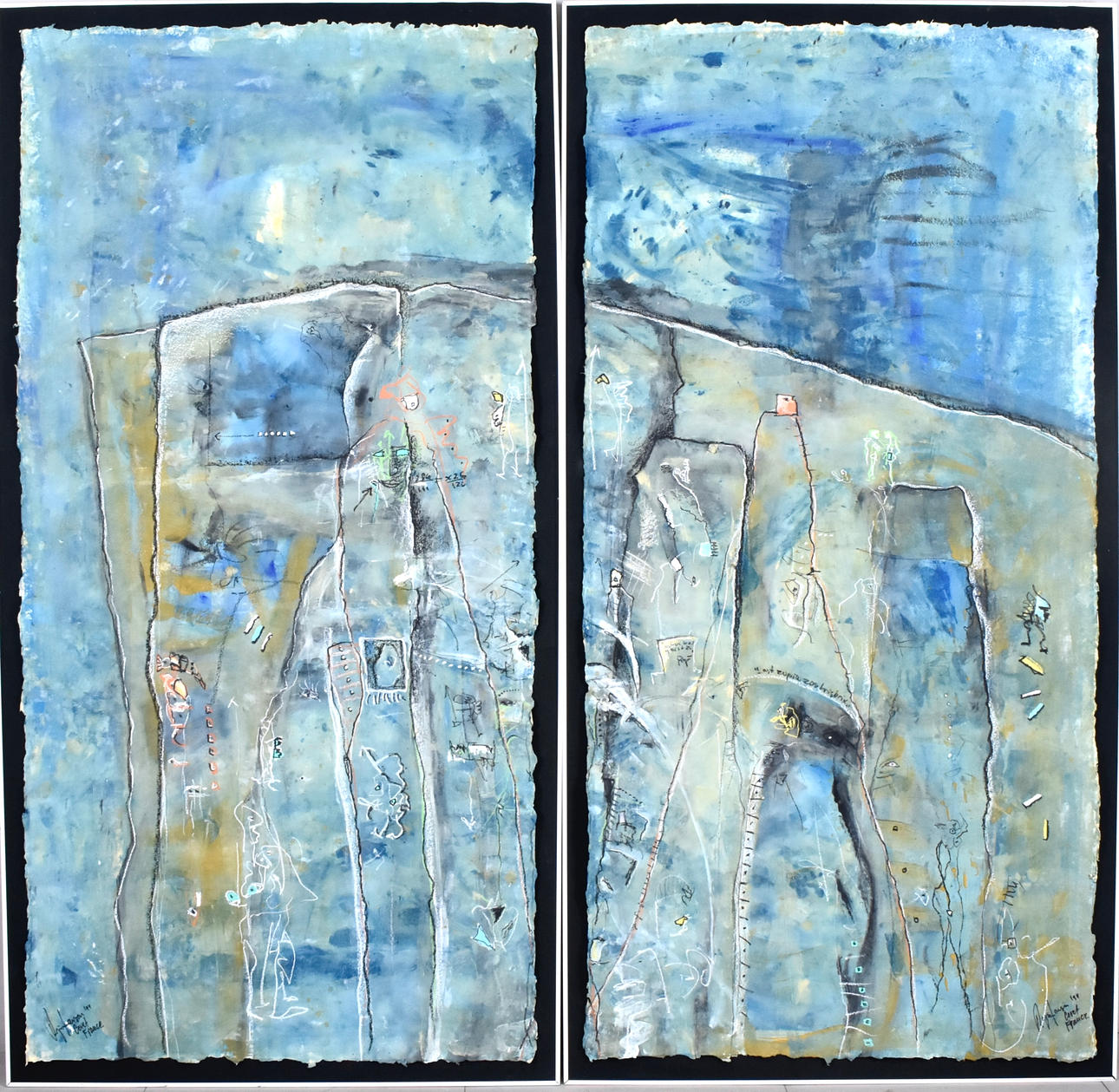 OIDENTIFIERAD KONSTNÄR. Mixed techniques. 2 pieces.