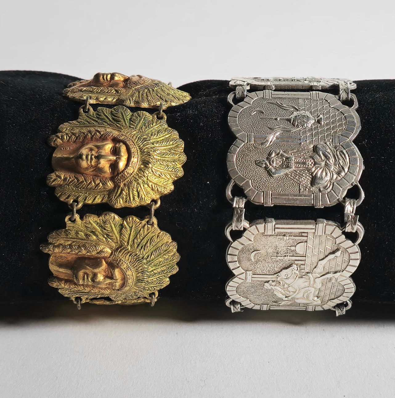 TWO BRACELETS. INDIA WITH SILVER METAL. NATIVE AMERICAN INDIANS.