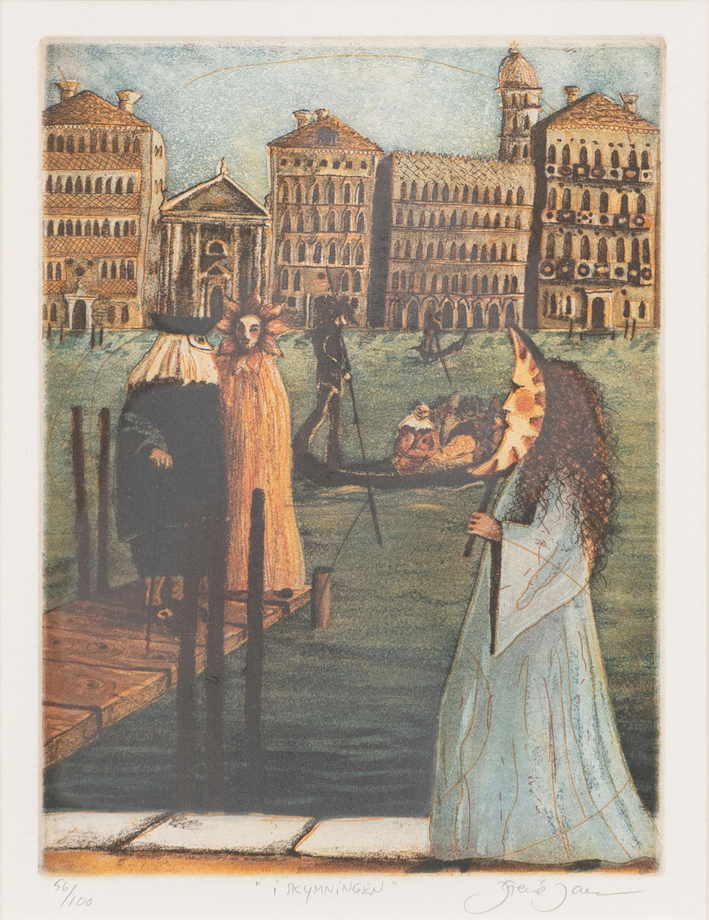 IRENE JARZ. At dusk, etching, signed and numbered.