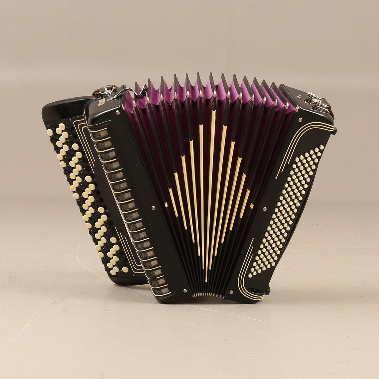A three-voice accordion, late 1940s.