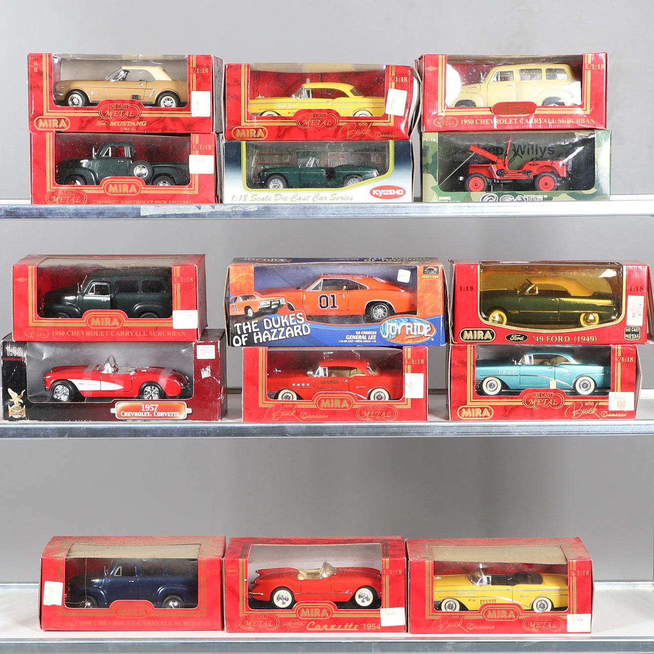 GROSSFORMATIGE BOXMODELLAUTOS, DARUNTER MIRA.