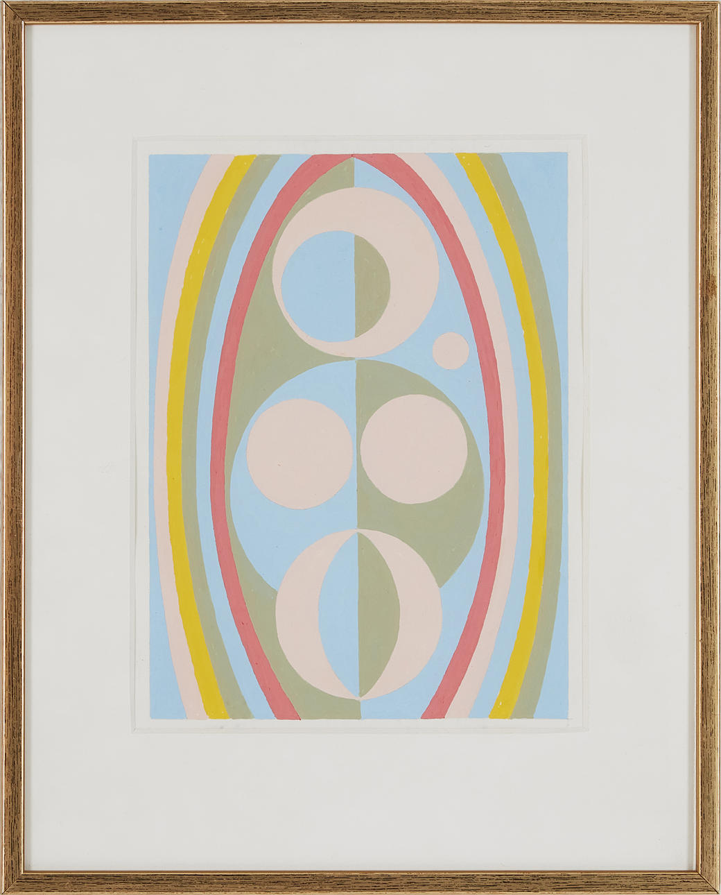 OIDENTIFIERAD KONSTNÄR. abstract composition, gouache on paper, unsigned, 20th century.