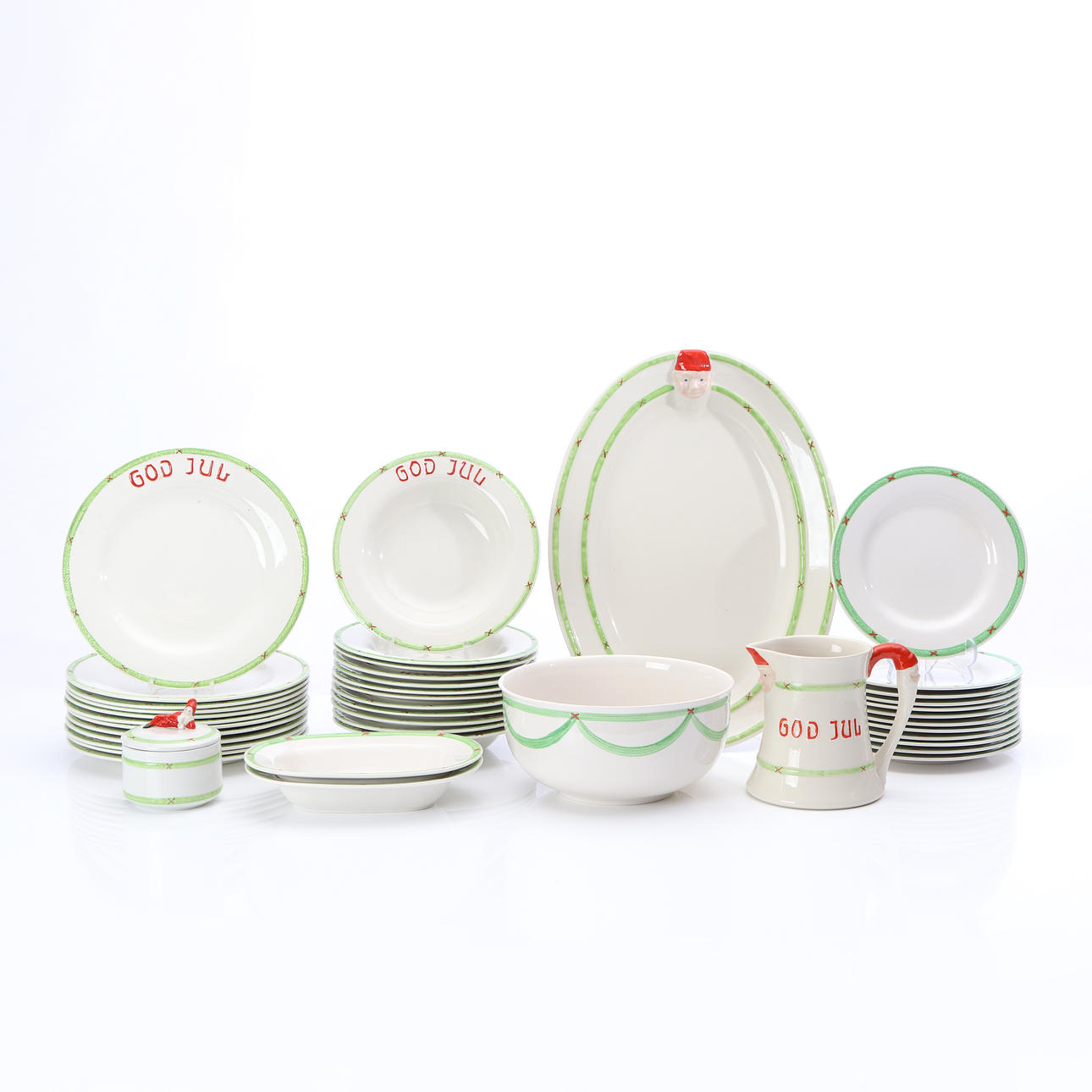 SERVISE „JUL“, GUSTAVSBERG, 42 STK. Flintware.