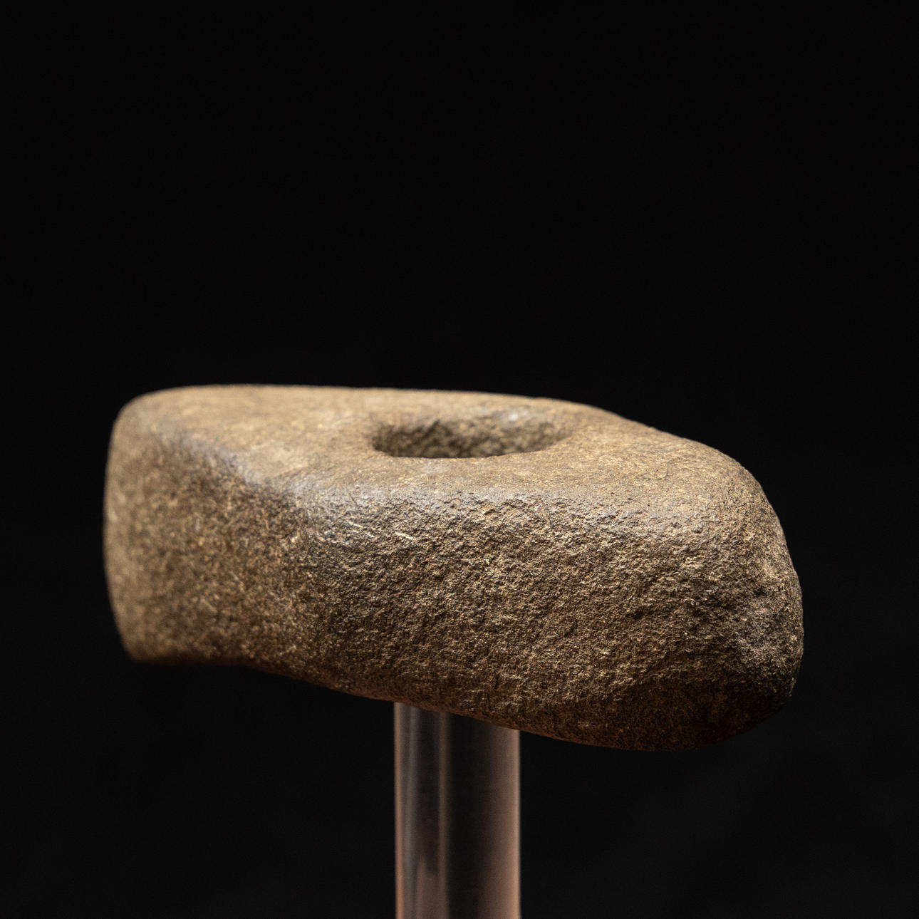 STONE AXE WITH SHAFT HOLE, NEOLITHIC AGE.