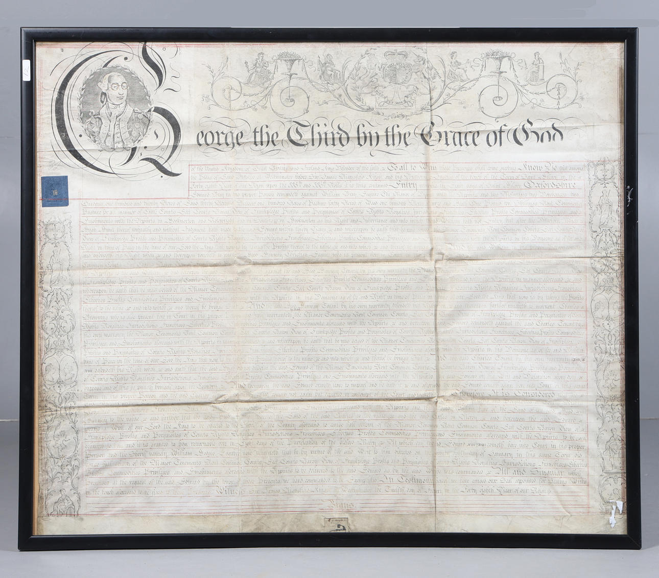 A LARGE GEORGE III MANUSCRIPT INDENTURE.