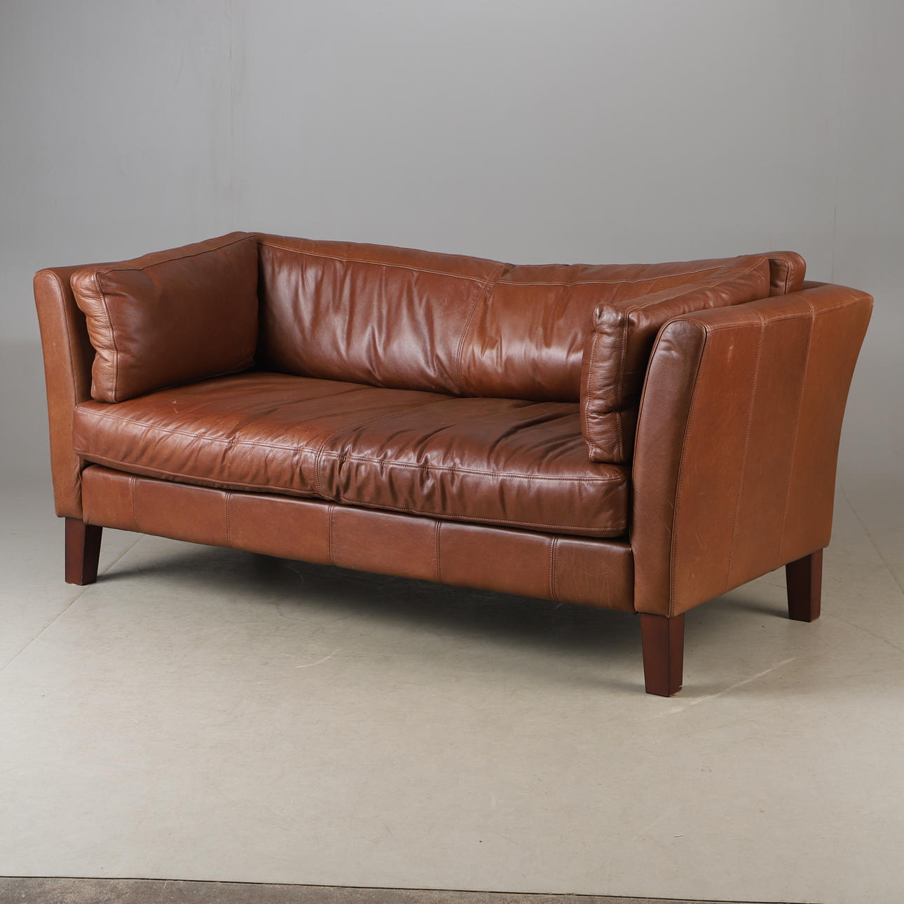 SOFA, ruskea nahka, 1900/2000-luku.