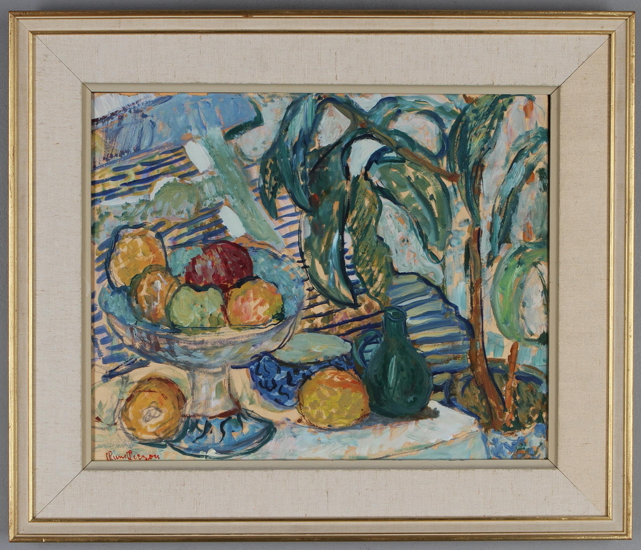 RUNE PERSSON. Stilleben, olja på papp, signerad.