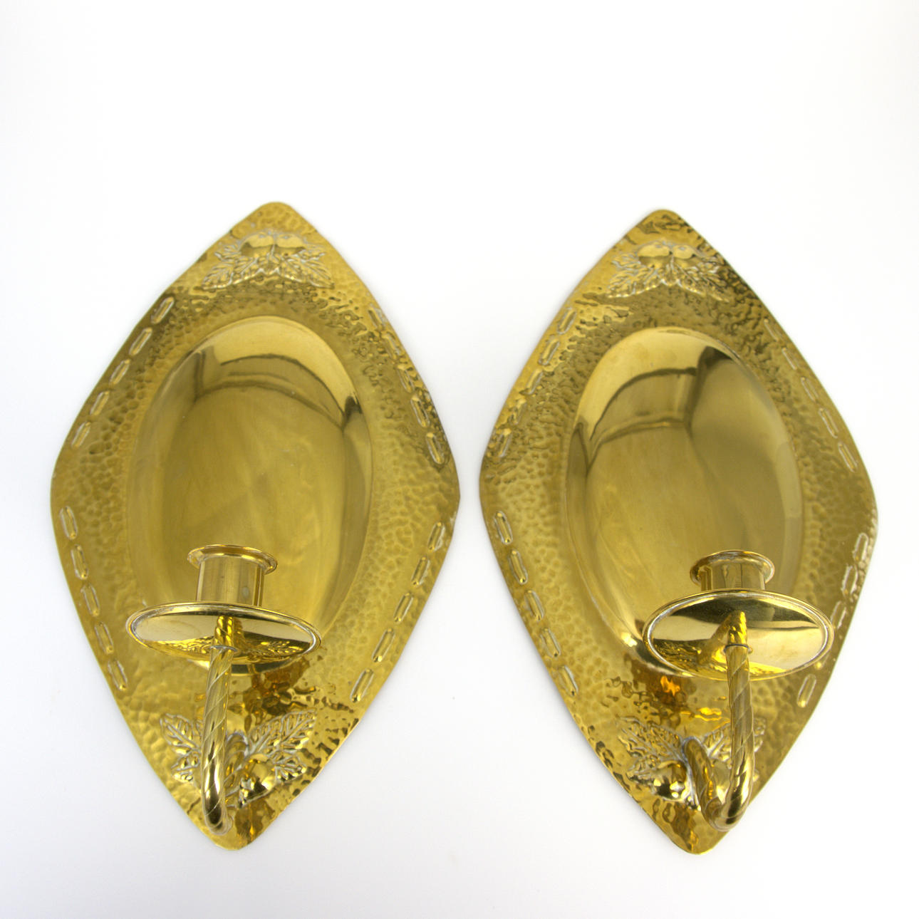 KNUT ERIKSSON. LYSPLADER, et par, messing, signeret, Eskilstuna.