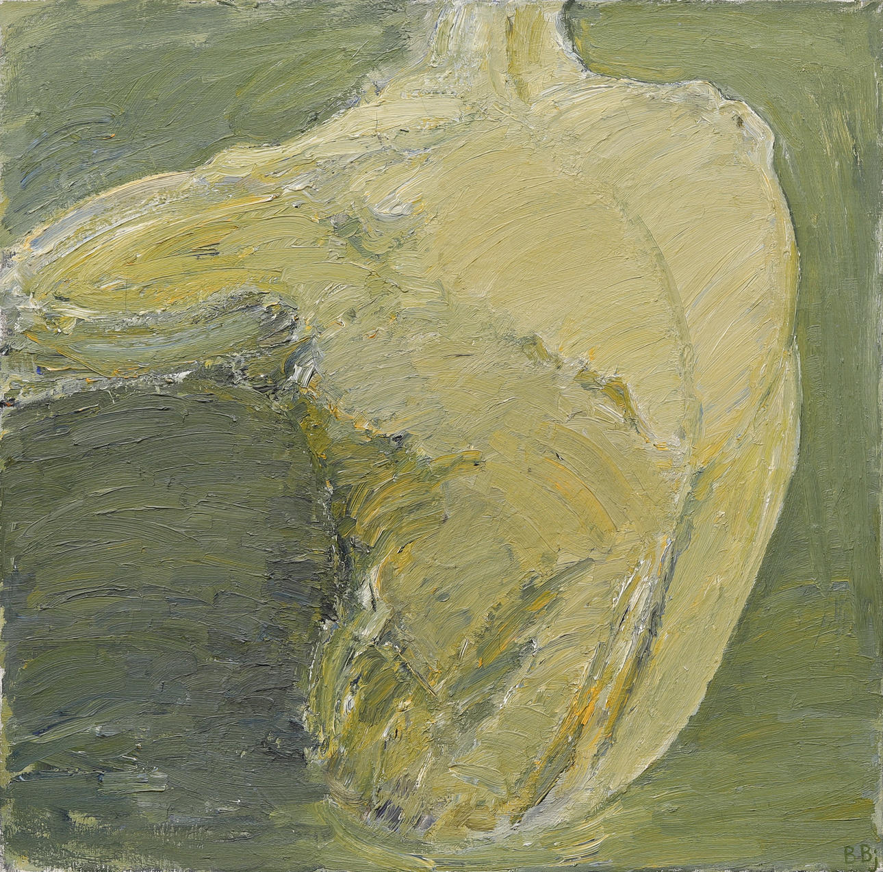 BENTE  BJERREGAARD. Figure composition, oil on canvas, signed.