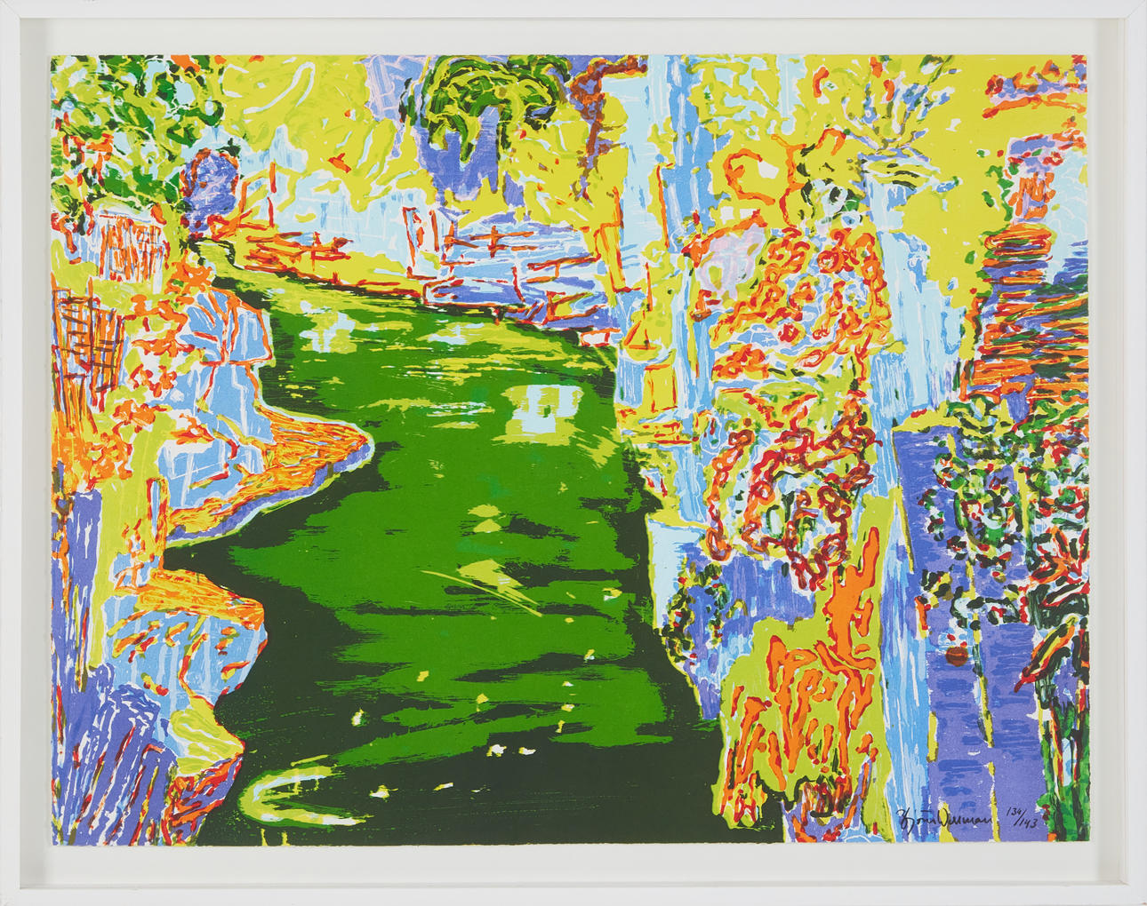 BJÖRN WESSMAN. “Calme”, signed and numbered, lithograph in colour.
