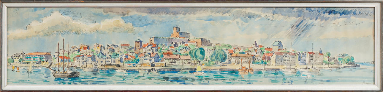 MARTIN POSER. Marstrand, watercolour, signed.