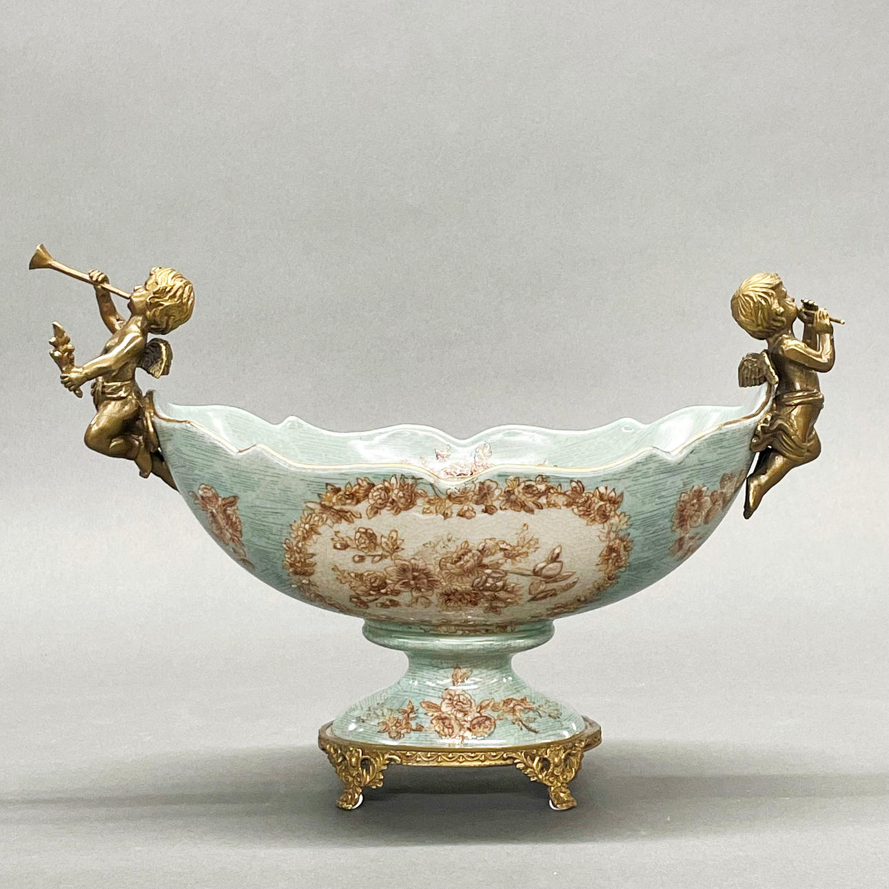 CUENCO ORMOLU Y PORCELANA.