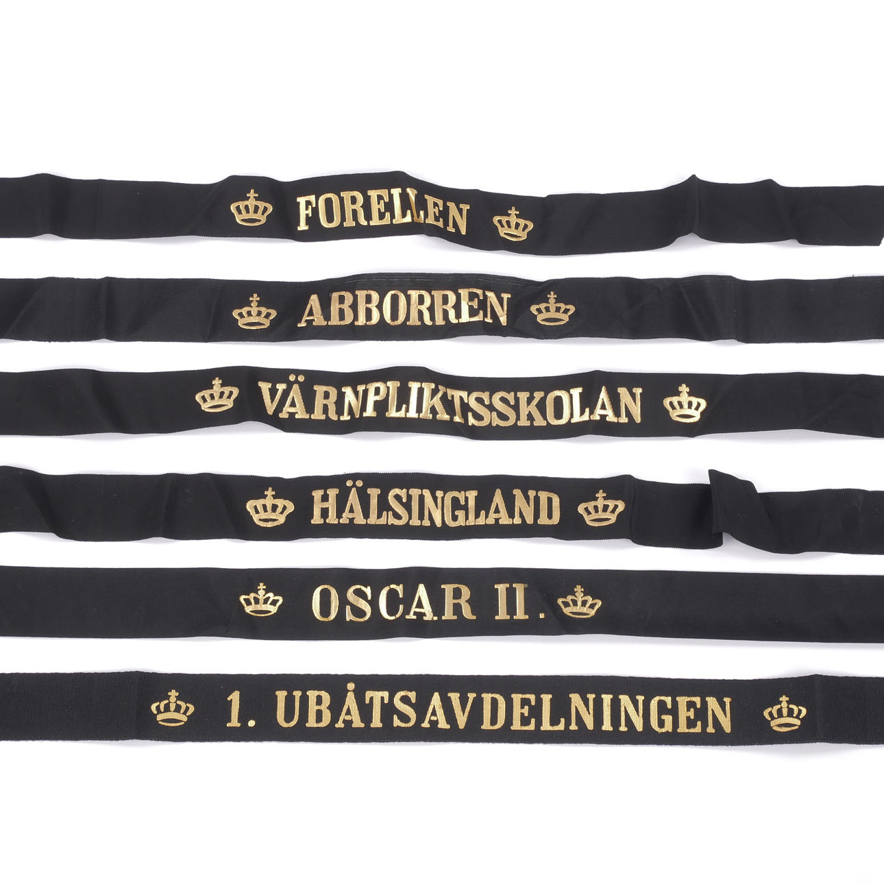 BEANIE STRAPS, 6 Stück, blau „1. U-Boot-Division“.