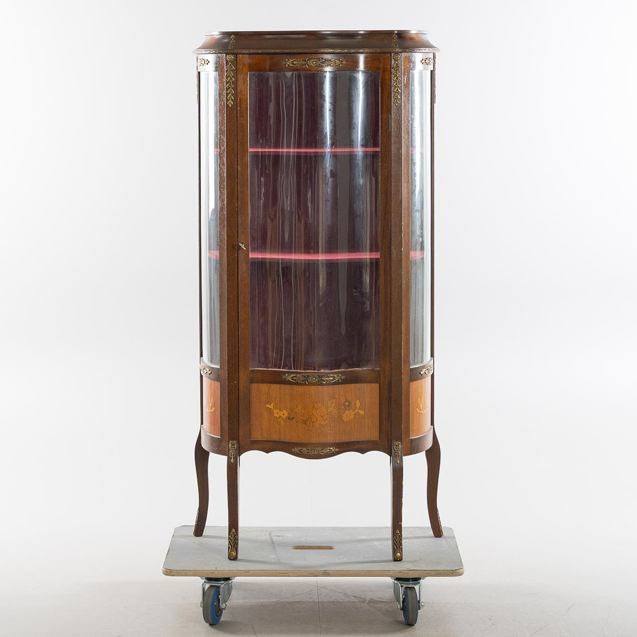DISPLAY CABINET, Rococo style with intarsia.