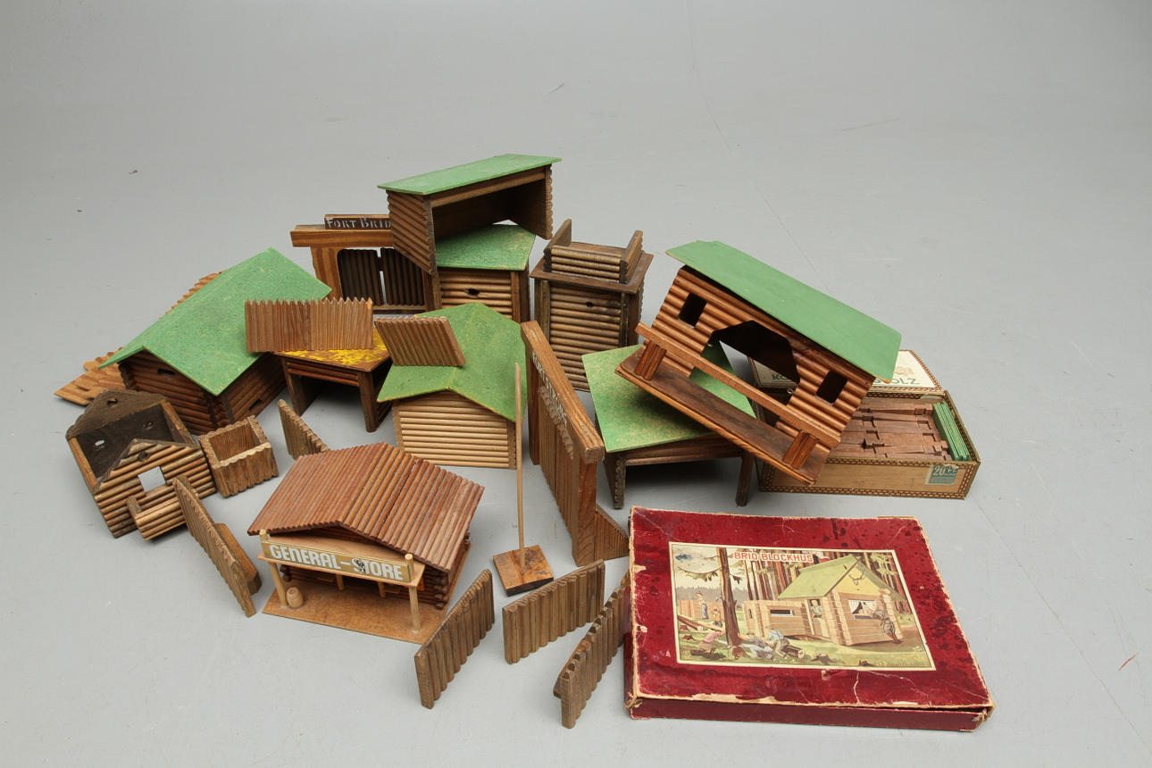 ELASTOLIN eller motsvarande, FORT, byggnader, pallisader med mera.