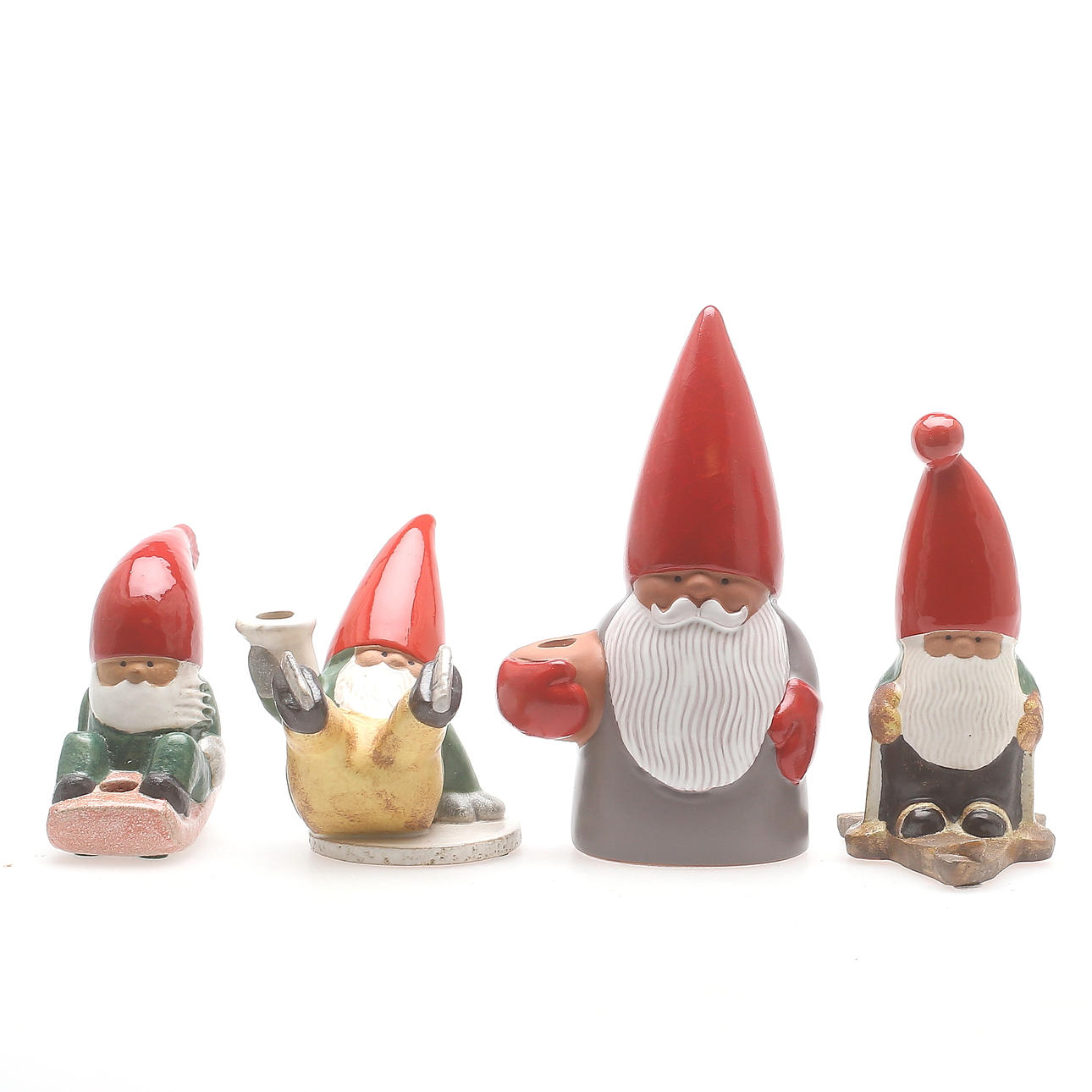 FIGURINER, 4 st, keramik, Lisa Larson, K-Studion, Gustavsberg, 1900-talets sista kvartal.