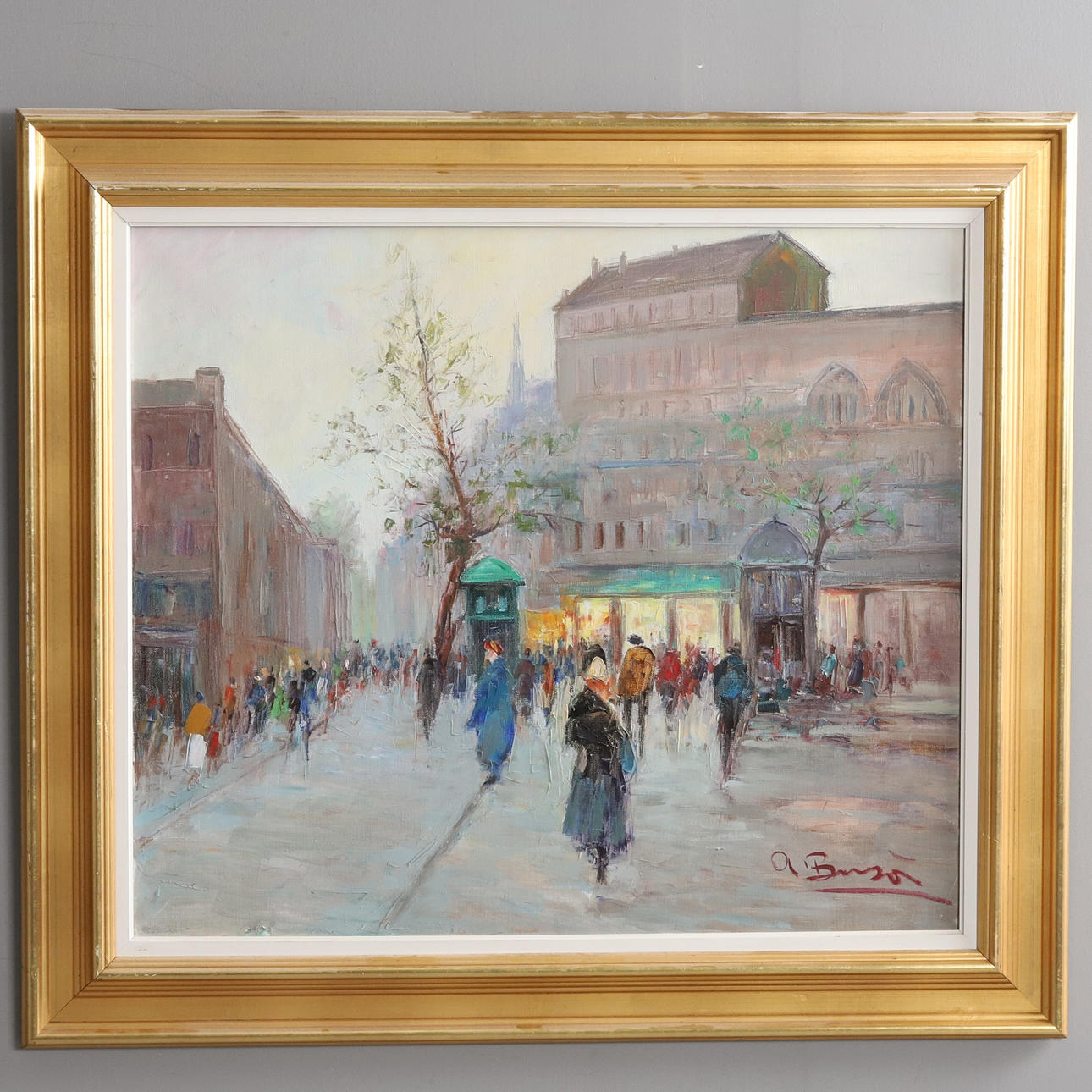 ARMANDO BUSA. OIL ON CANVAS, “Stadsmotiv”, signed.