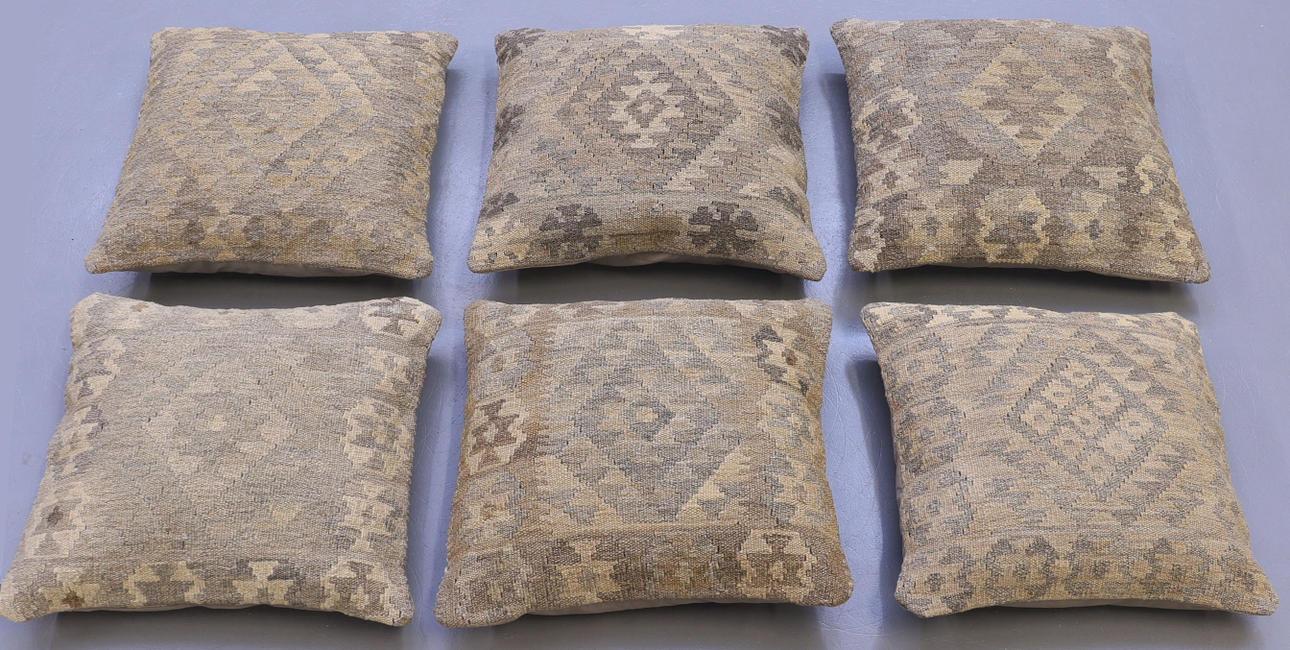 KUDDFODRAL, kelim, uzbak, 6 st, cirka 46 x 46 cm.