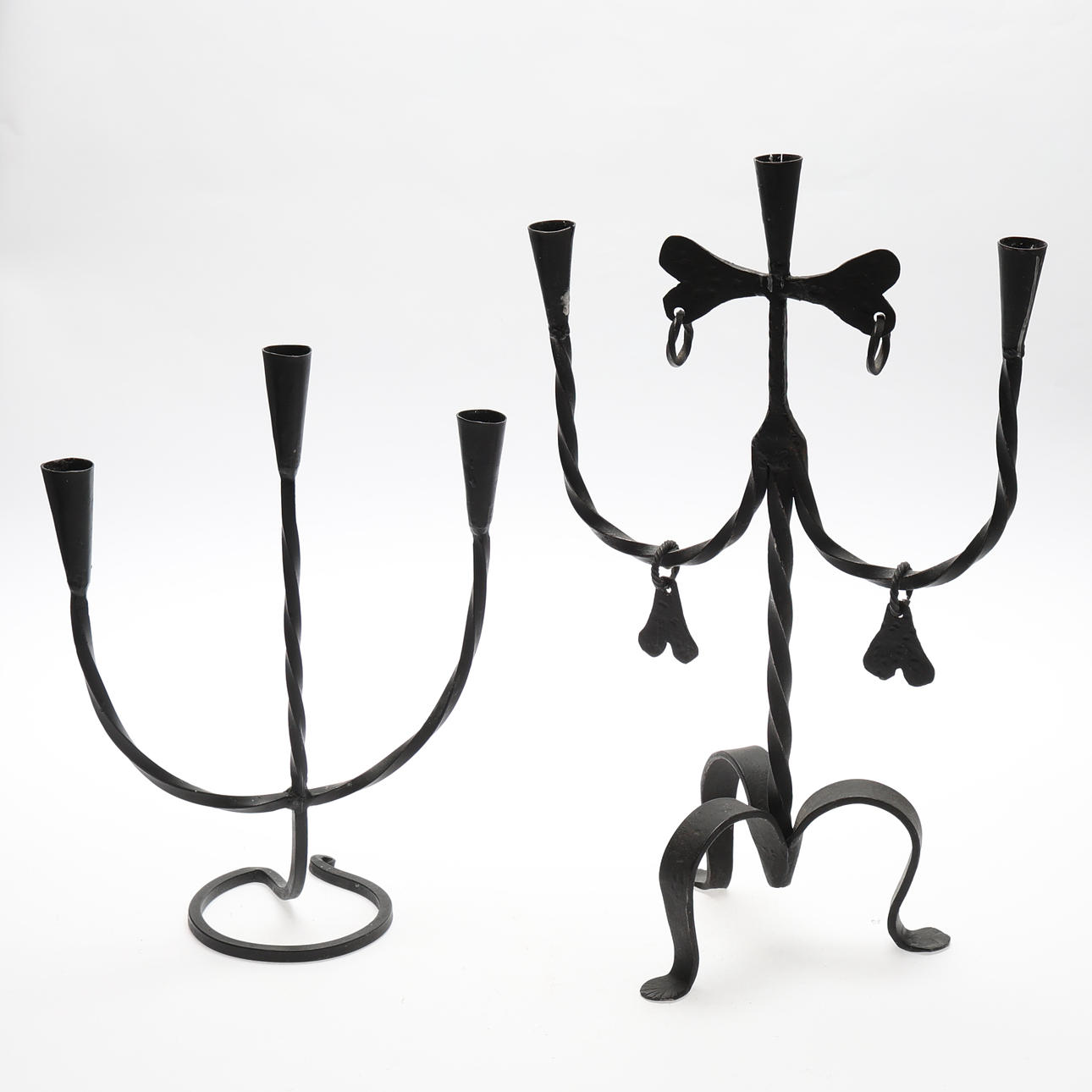 CANDLESTICKS. 2 pcs, both with 3 candle holders.
