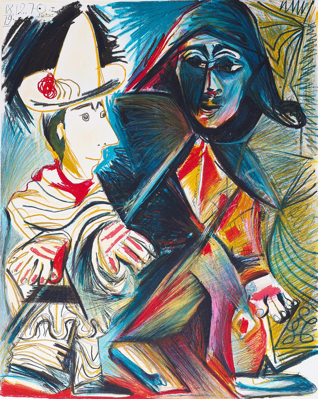 PABLO PICASSO. Efter. „Dakar Musée Dynamique“, farvelitografi, Mourlot 1972.