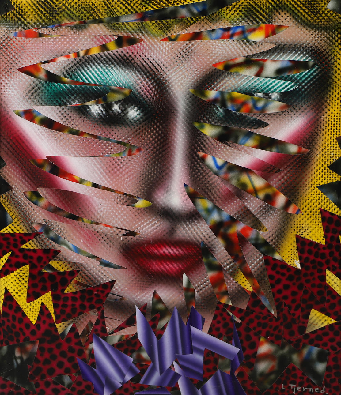 LEIF TJERNED. Composition, “Sade”, collage, signed L. Tjerned.