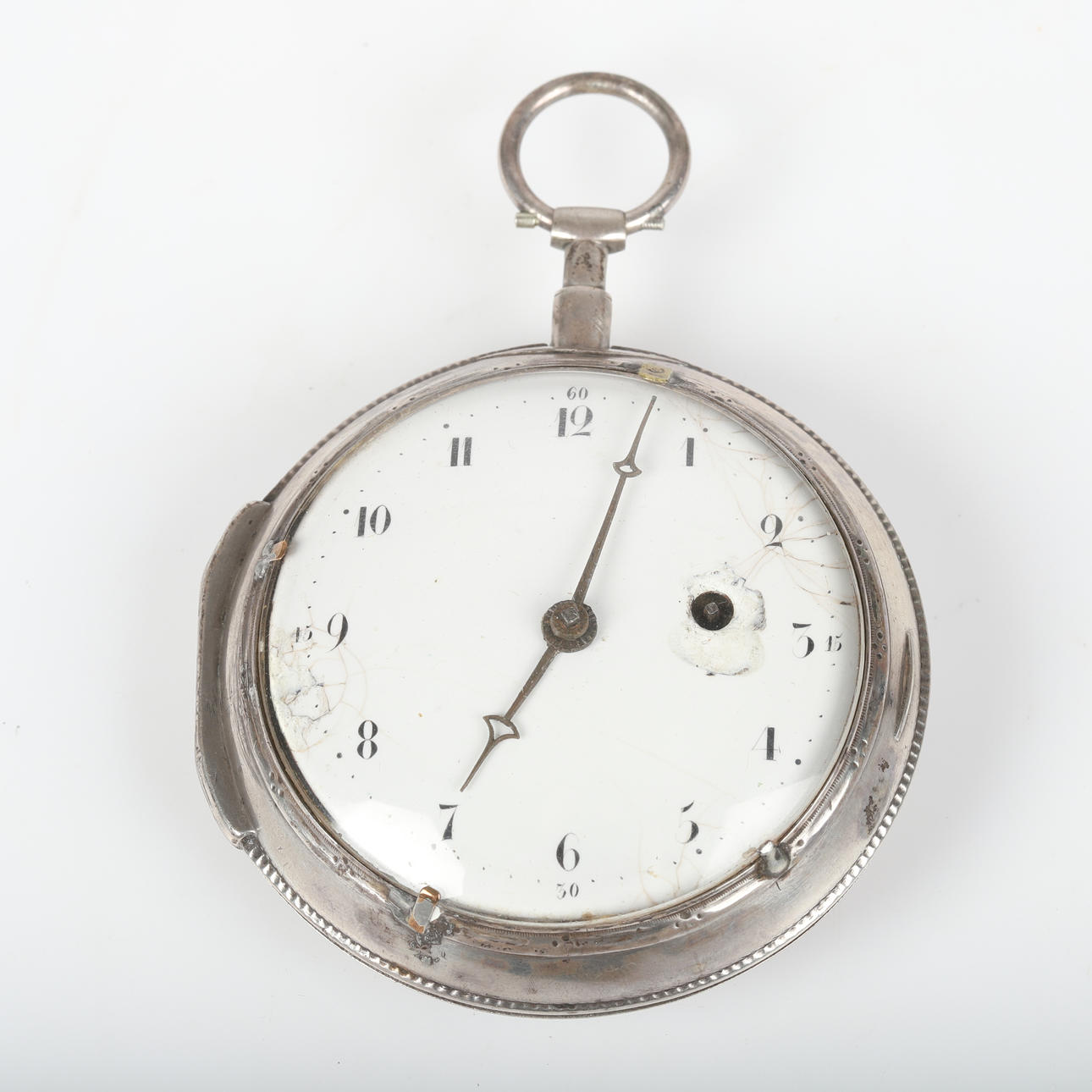 A silver spindle clock, England, 17th/19th century.