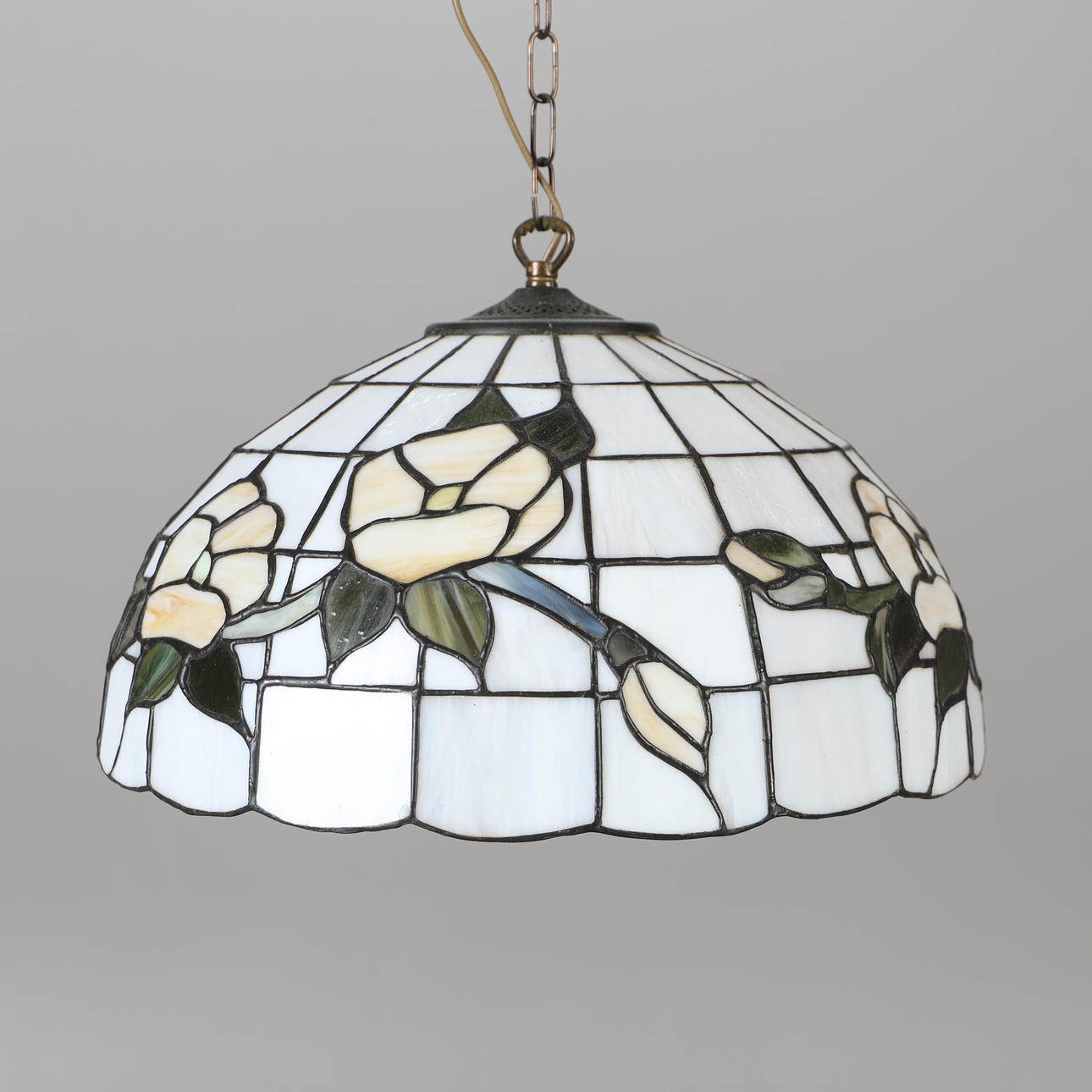 CEILING LAMP, Tiffany model, stained glass.