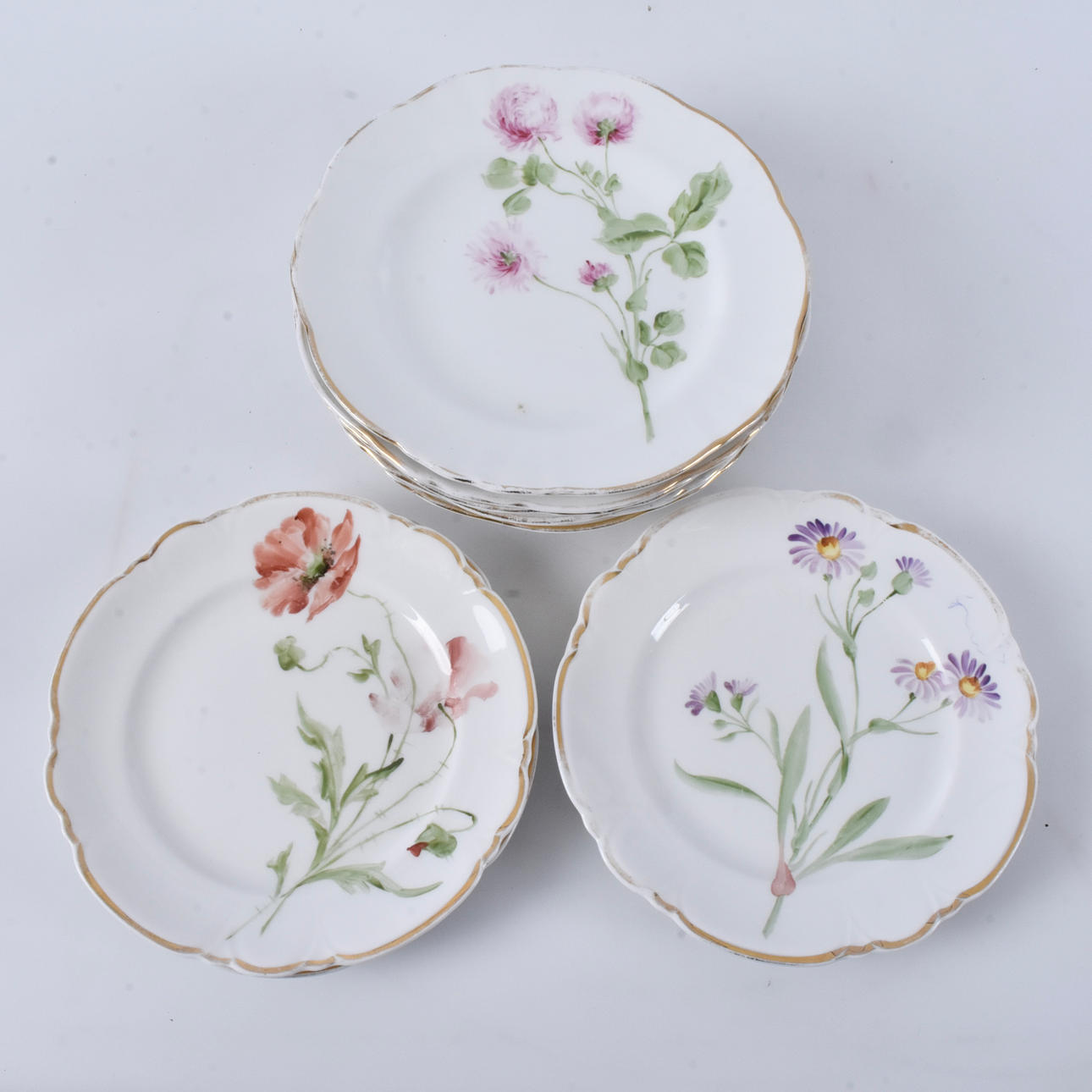 SIDEBOARDS, 12 pieces,, hand painted, Rörstrand.