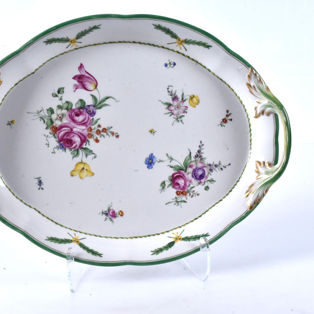 Serveringsfad, porcelæn, håndmalet, Rörstrand, ca 1900.