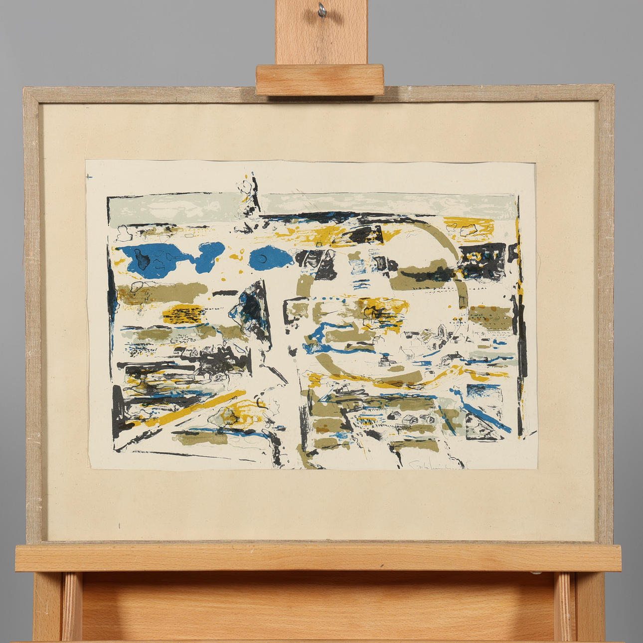 GÖSTA  LINDQVIST. FARBLITOGRAPHIE signiert.