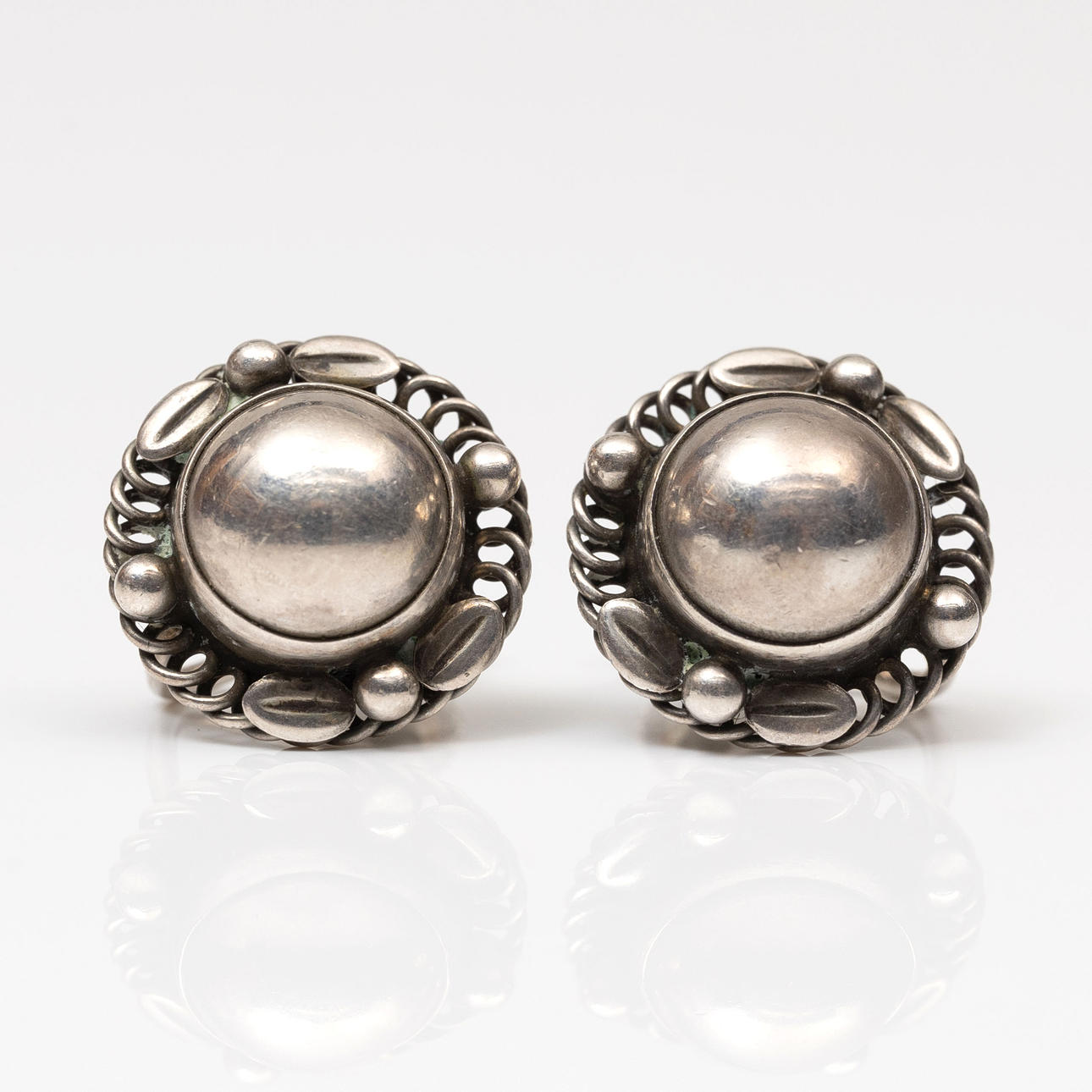 EARRINGS, Sterling silver, Georg Jensen.