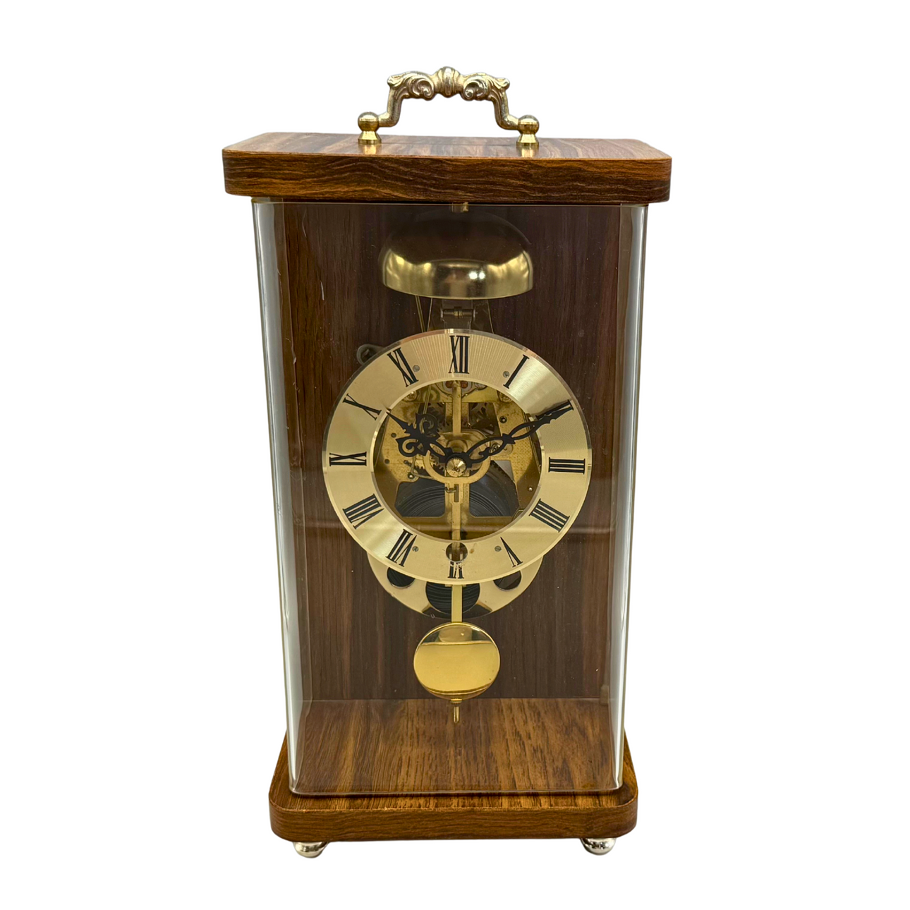 GRANDFATHER CLOCK, PENDULUM CLOCK WITH MOVEMENT FROM KOREA, STAMPED.