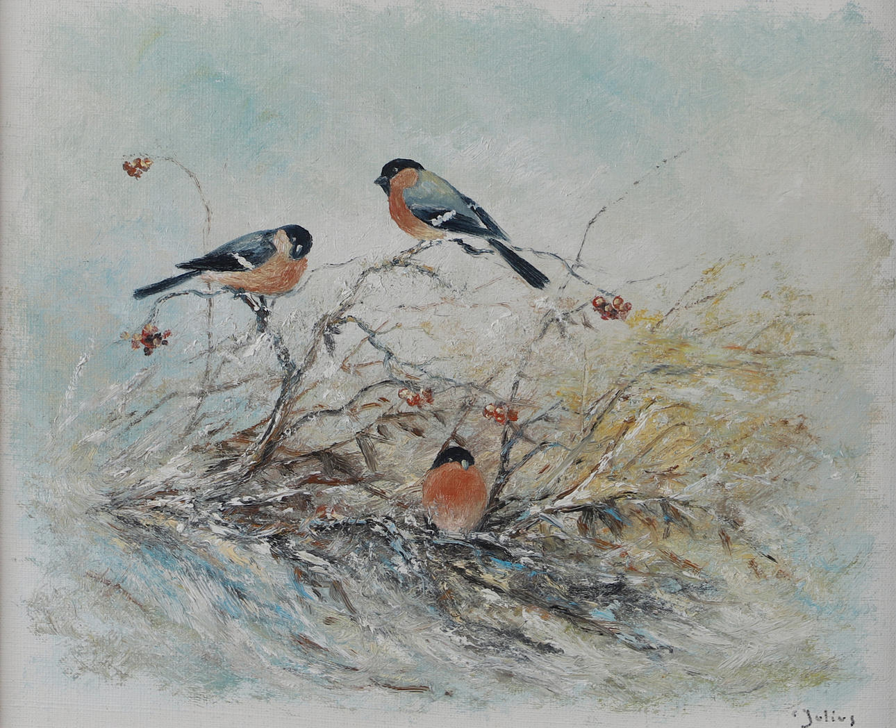 CARL JULIUS. Domherrar, oil on canvas, signed C. Julius.