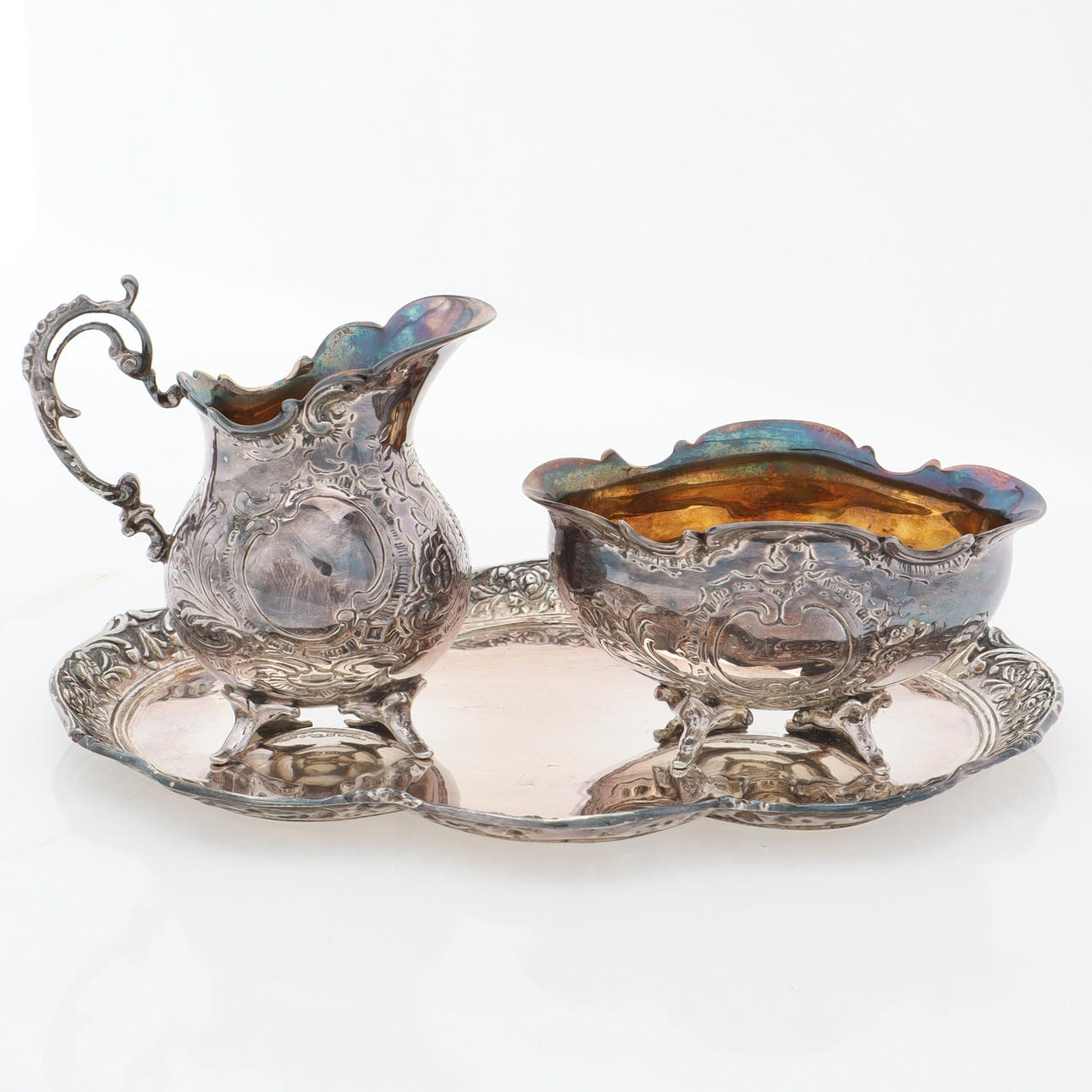 A 3-piece silver set, GEWE, 1950's.